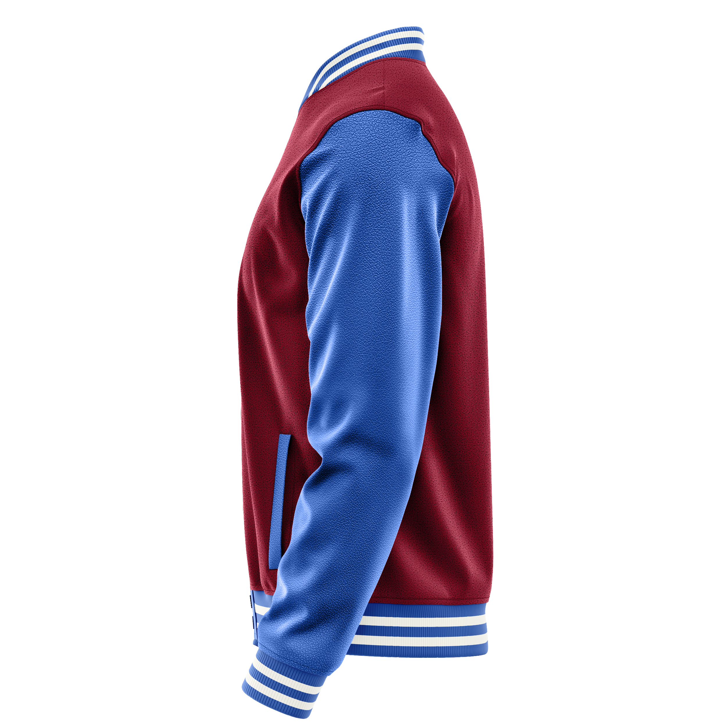 Karmesinrot & Himmelblau Leder Collegejacke JG15090918