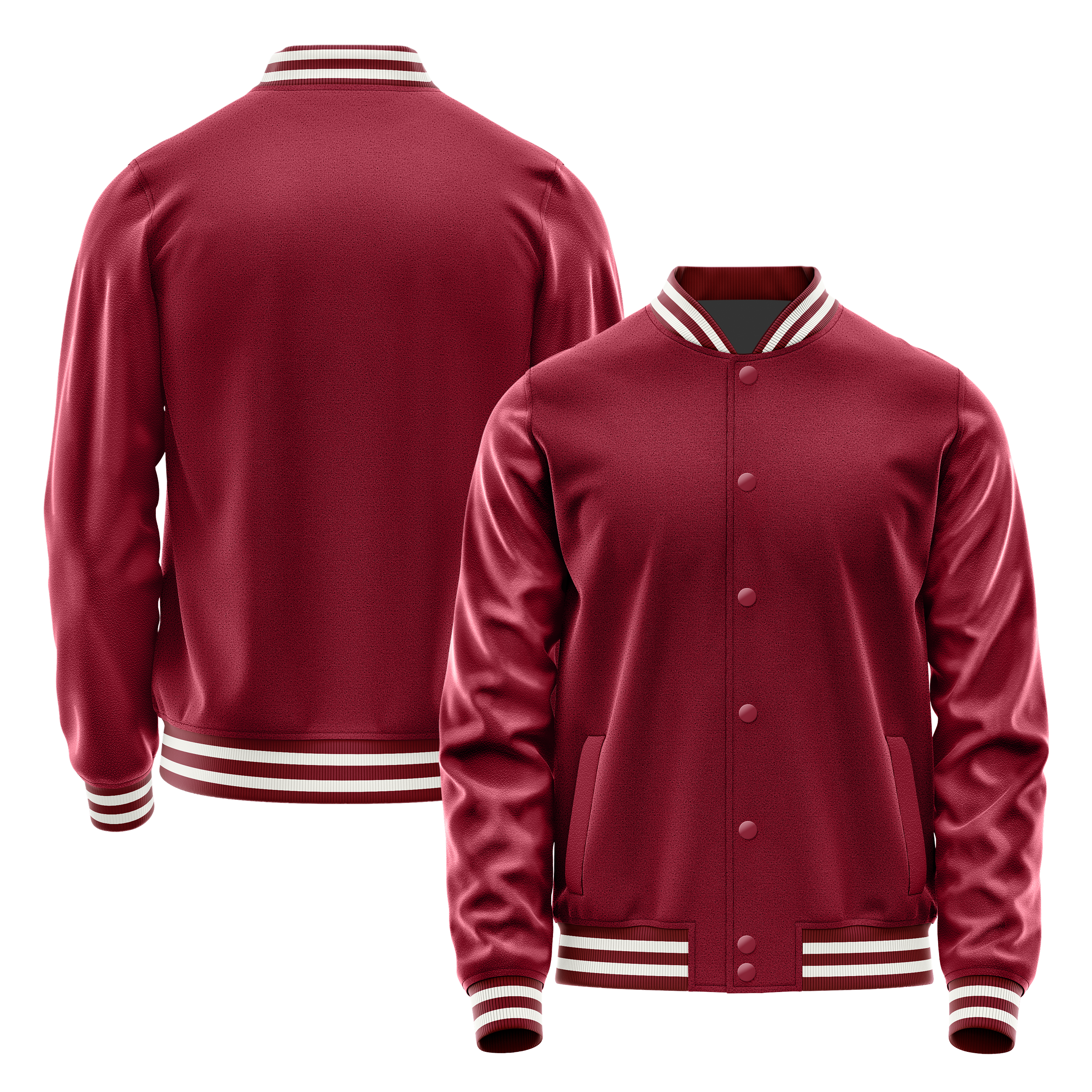 Karmesinrot & Karminrot Leder Collegejacke JG15151518