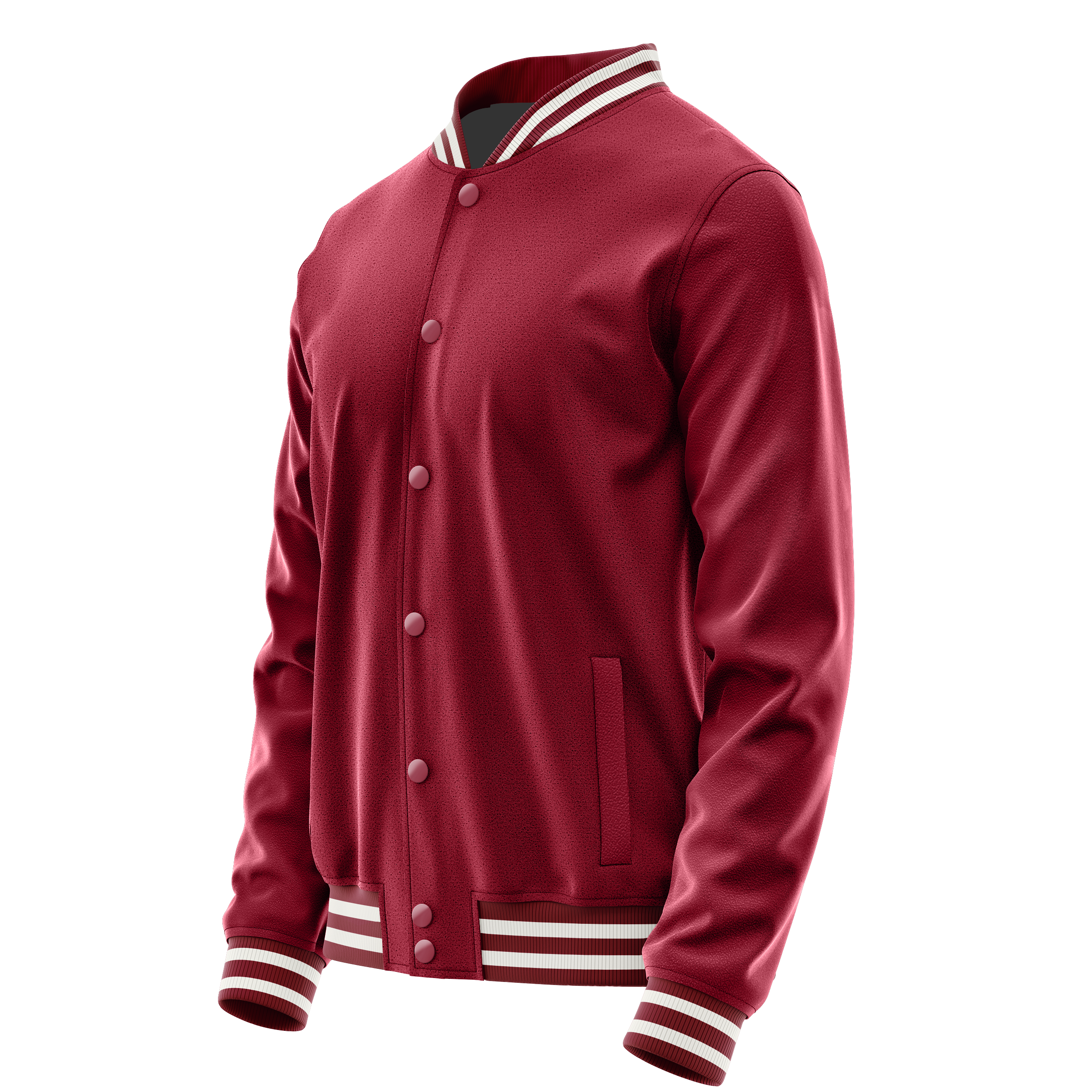 Karmesinrot & Karminrot Leder Collegejacke JG15151518