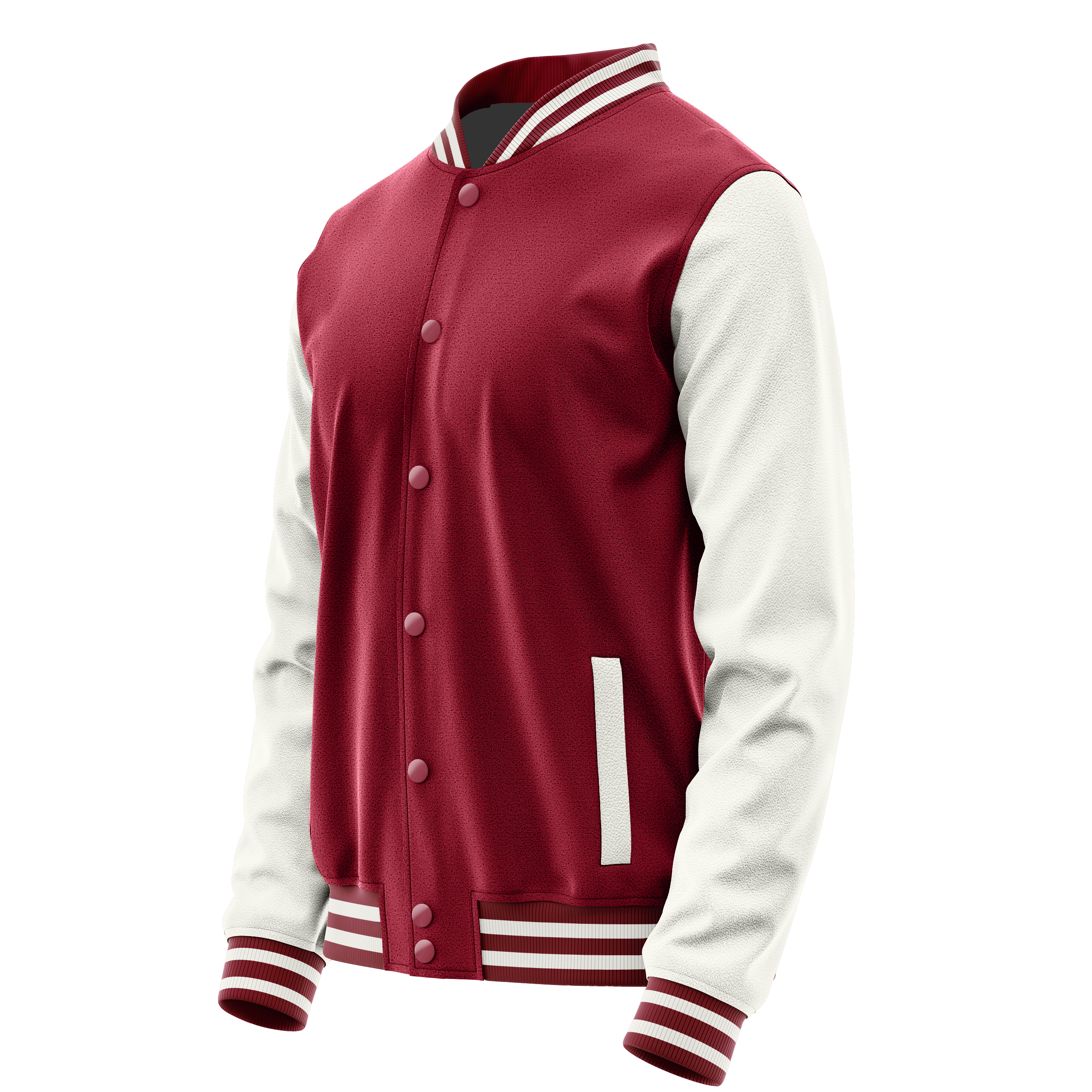 Karmesinrot & Weiß Leder Collegejacke JG15181518