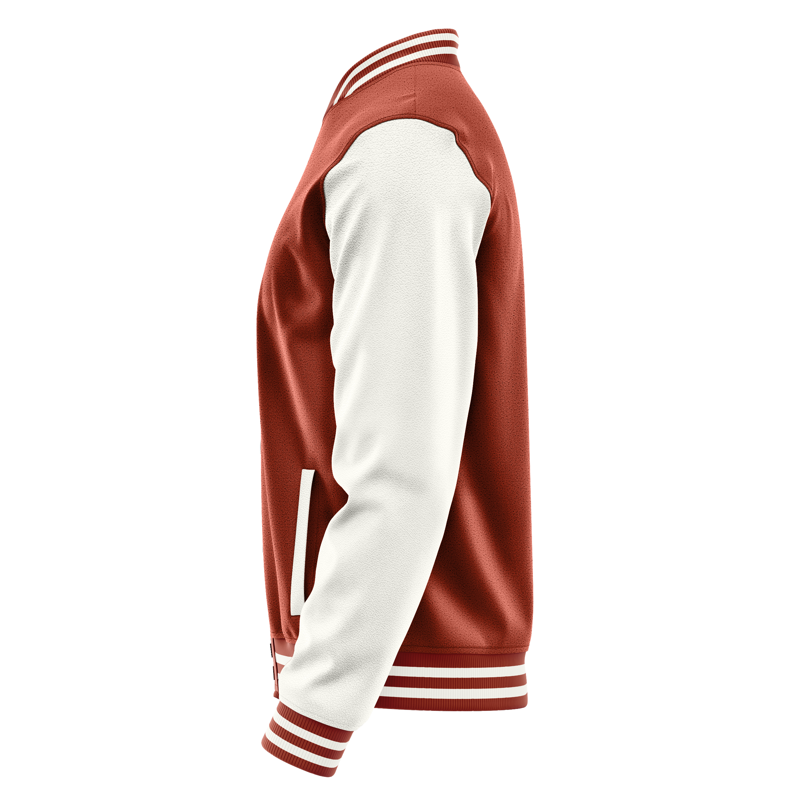 Korallenrot & Weiß Leder Collegejacke JG16181618