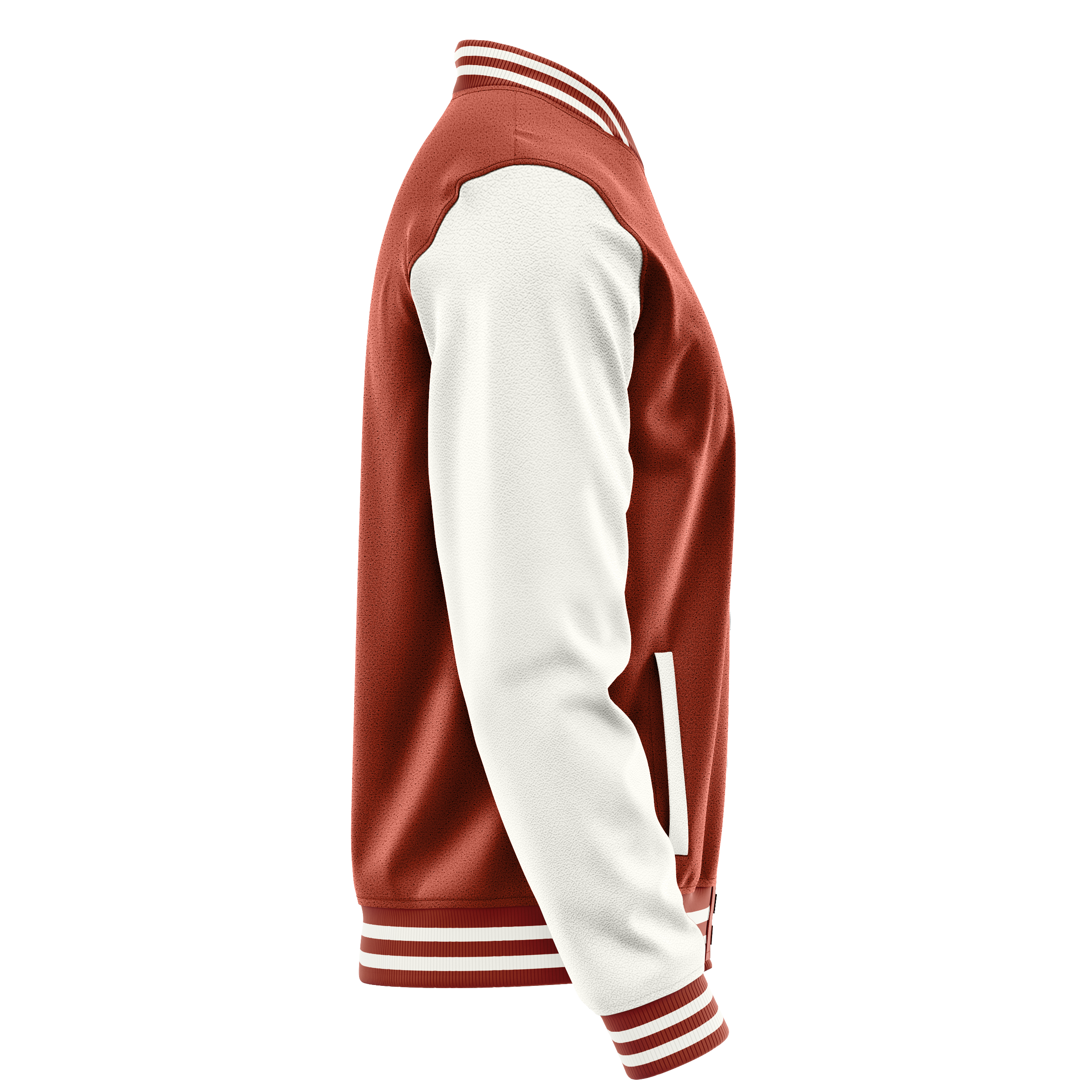Korallenrot & Weiß Leder Collegejacke JG16181618