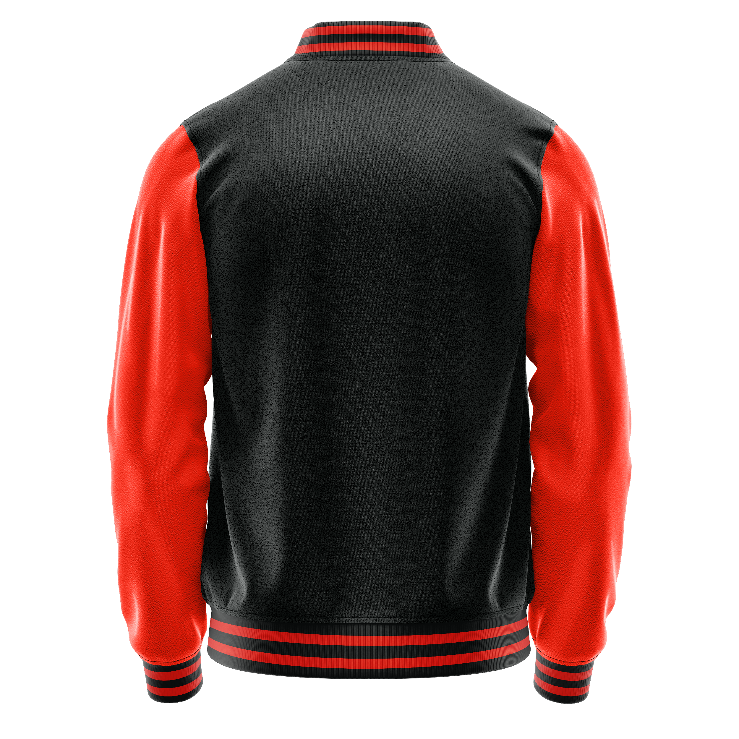 Schwarz & Orangerot Leder Collegejacke JG17121712