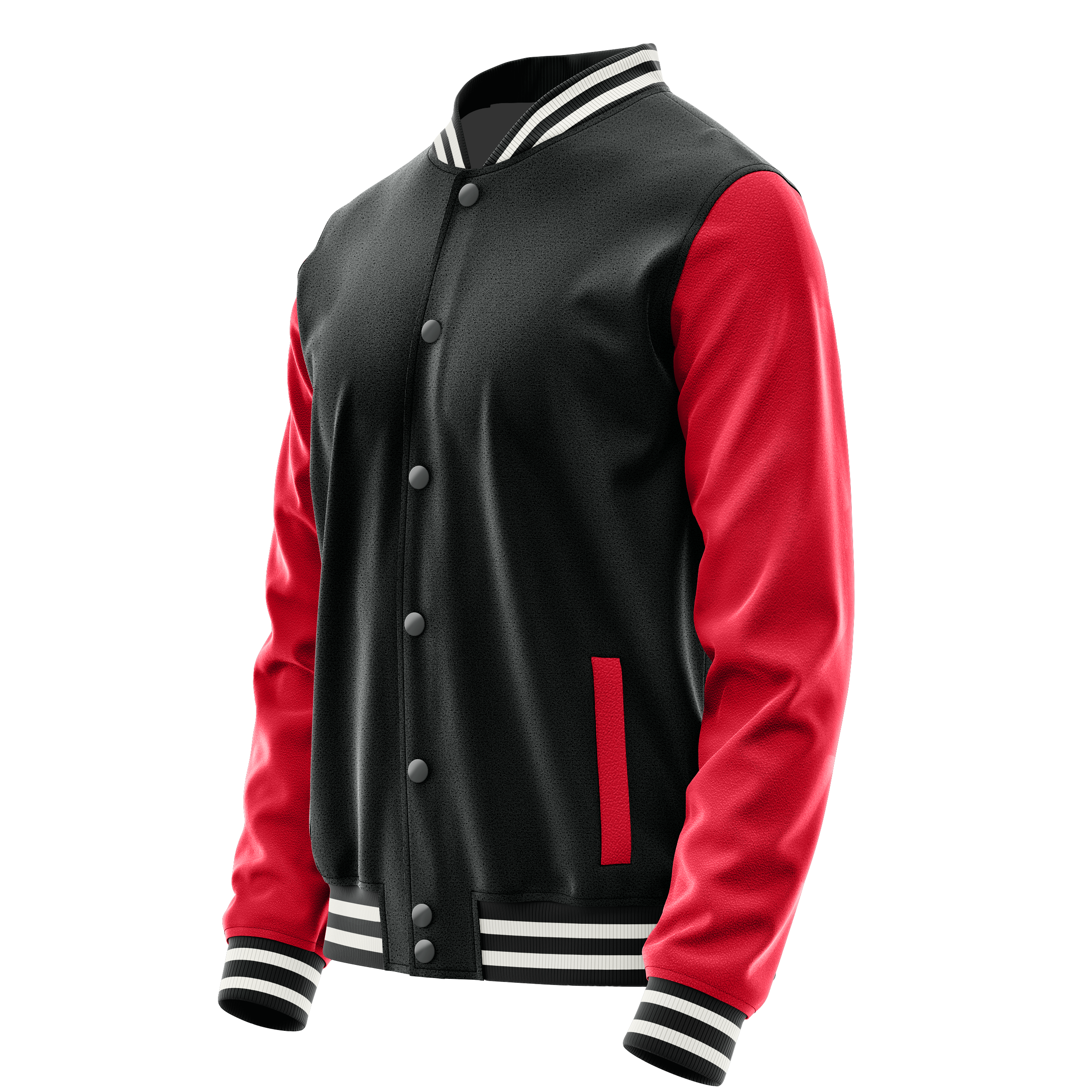 Schwarz & Rot Leder Collegejacke JG17141718