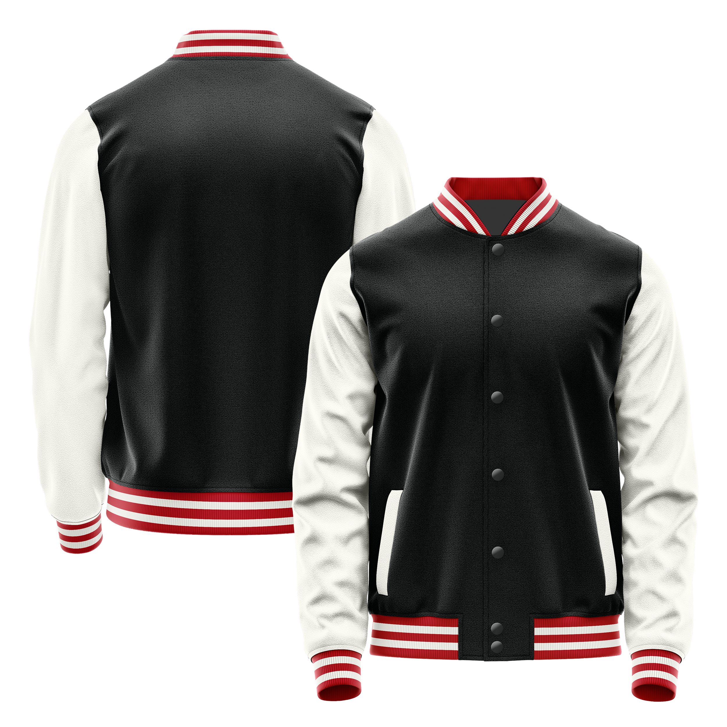 Schwarz & Weiß Leder Collegejacke JG17181418