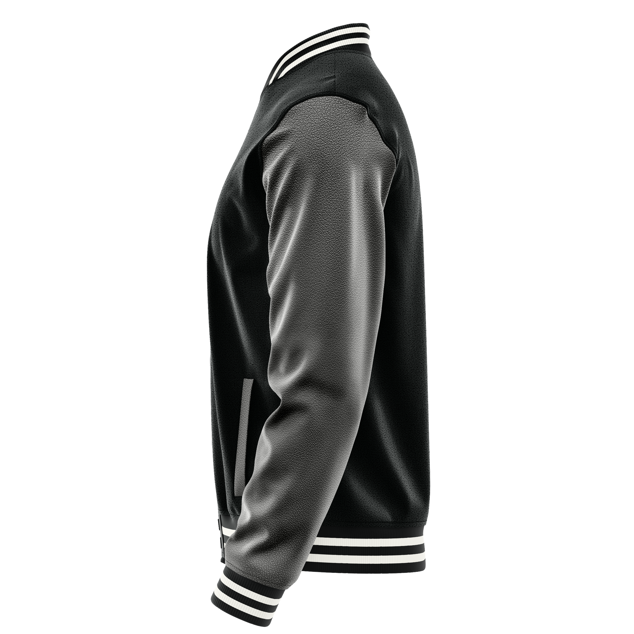 Schwarz & Dunkelgrau Leder Collegejacke JG17201718