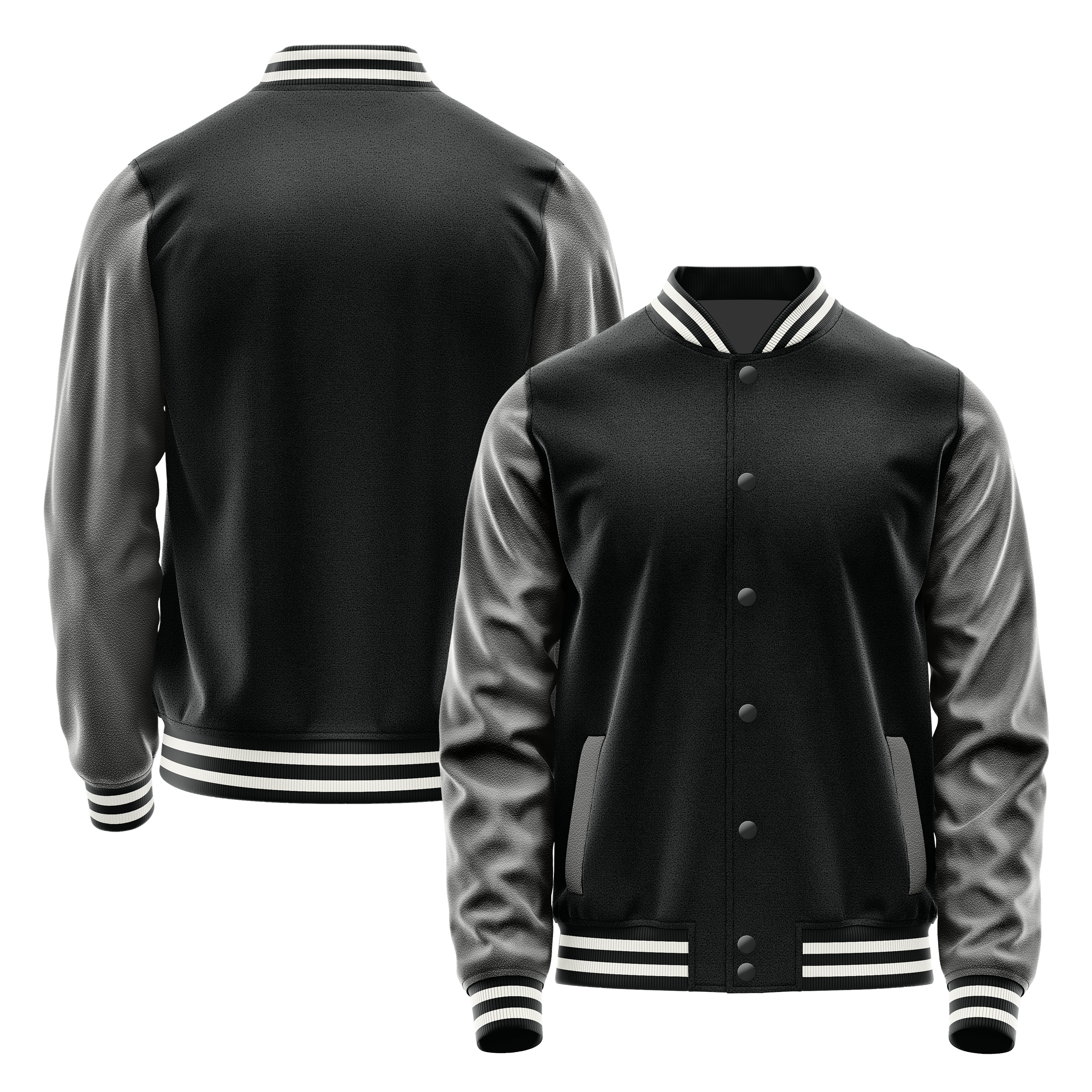Schwarz & Dunkelgrau Leder Collegejacke JG17201718