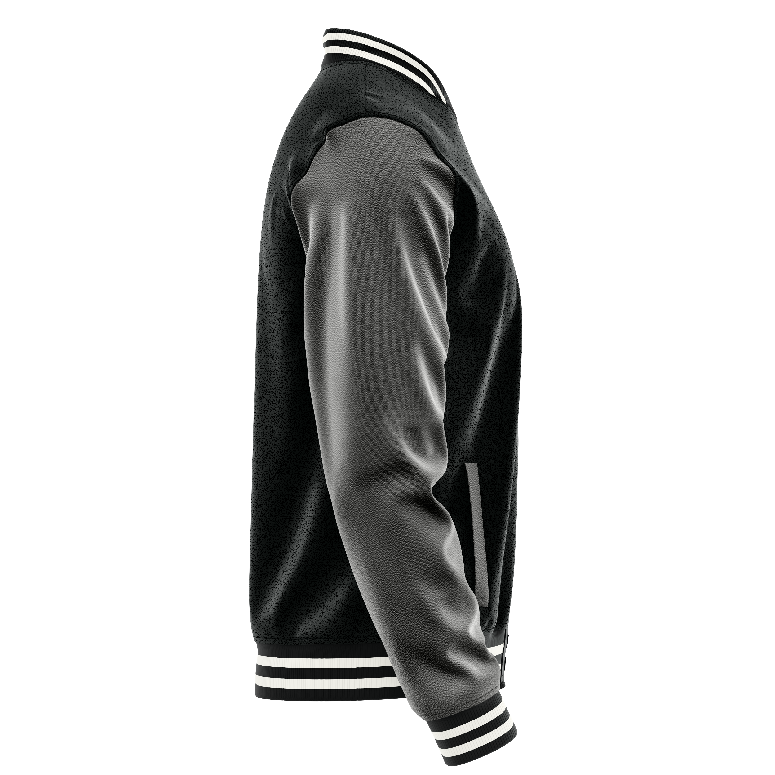 Schwarz & Dunkelgrau Leder Collegejacke JG17201718