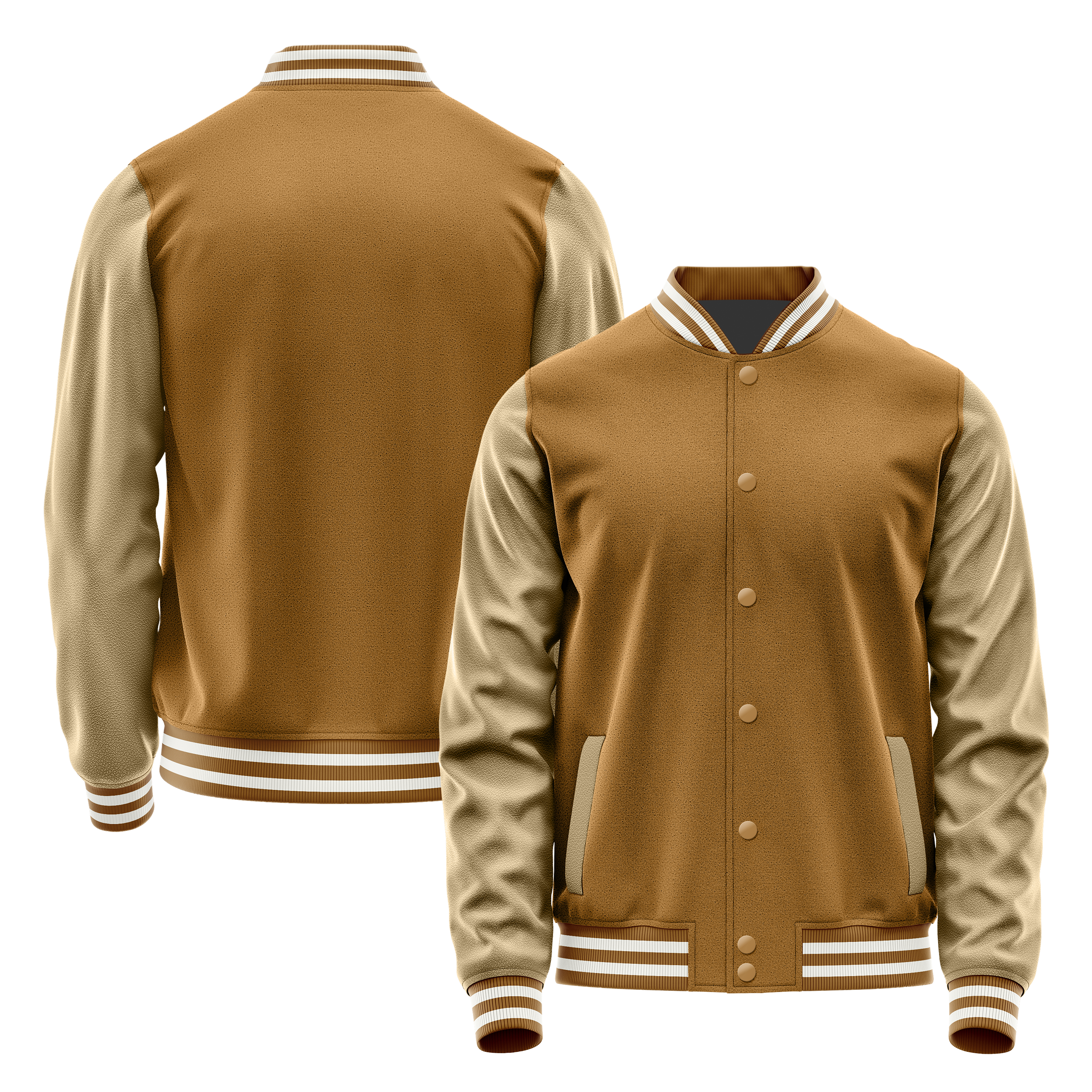 Khaki & Hellkhaki Leder Collegejacke JG22252218