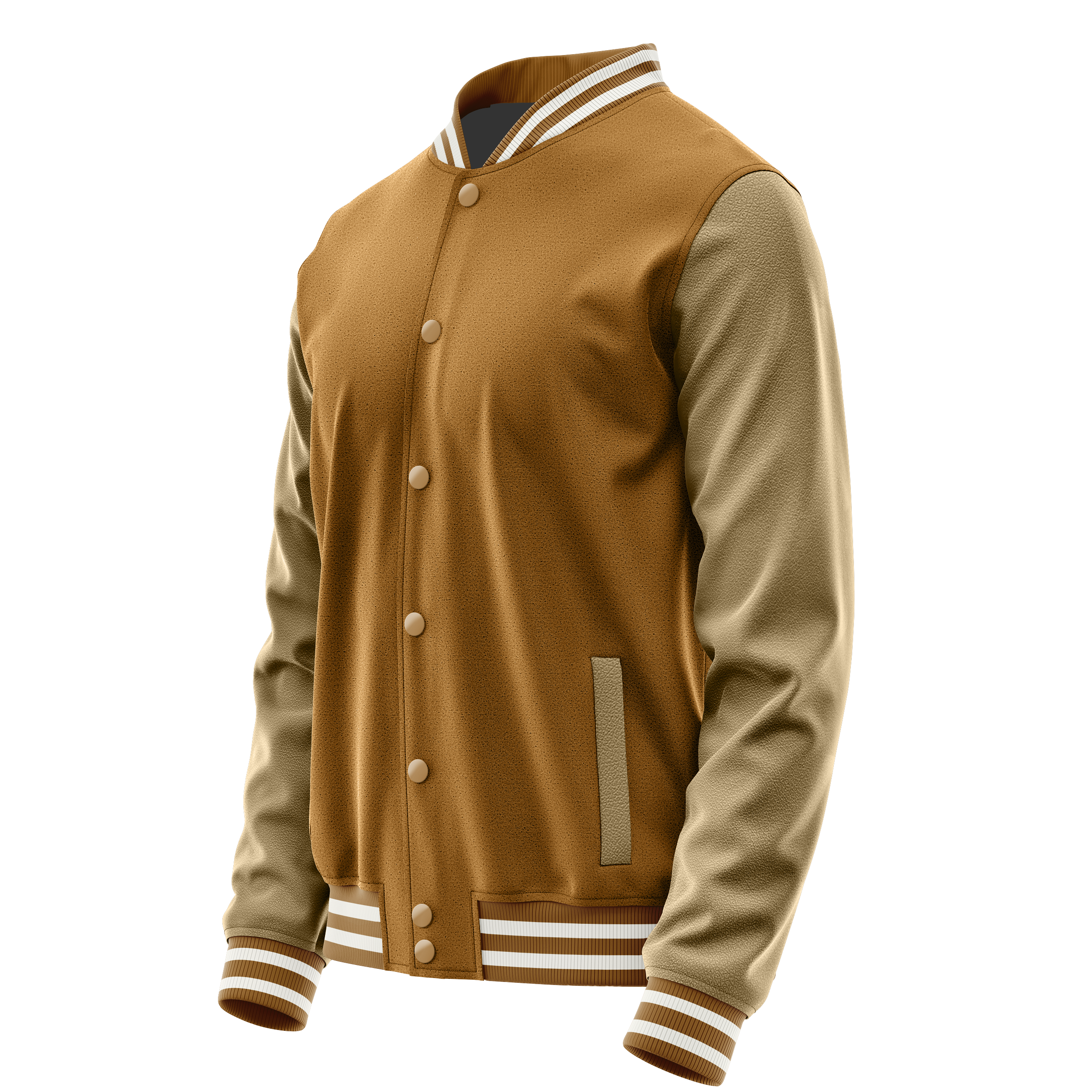 Khaki & Hellkhaki Leder Collegejacke JG22252218