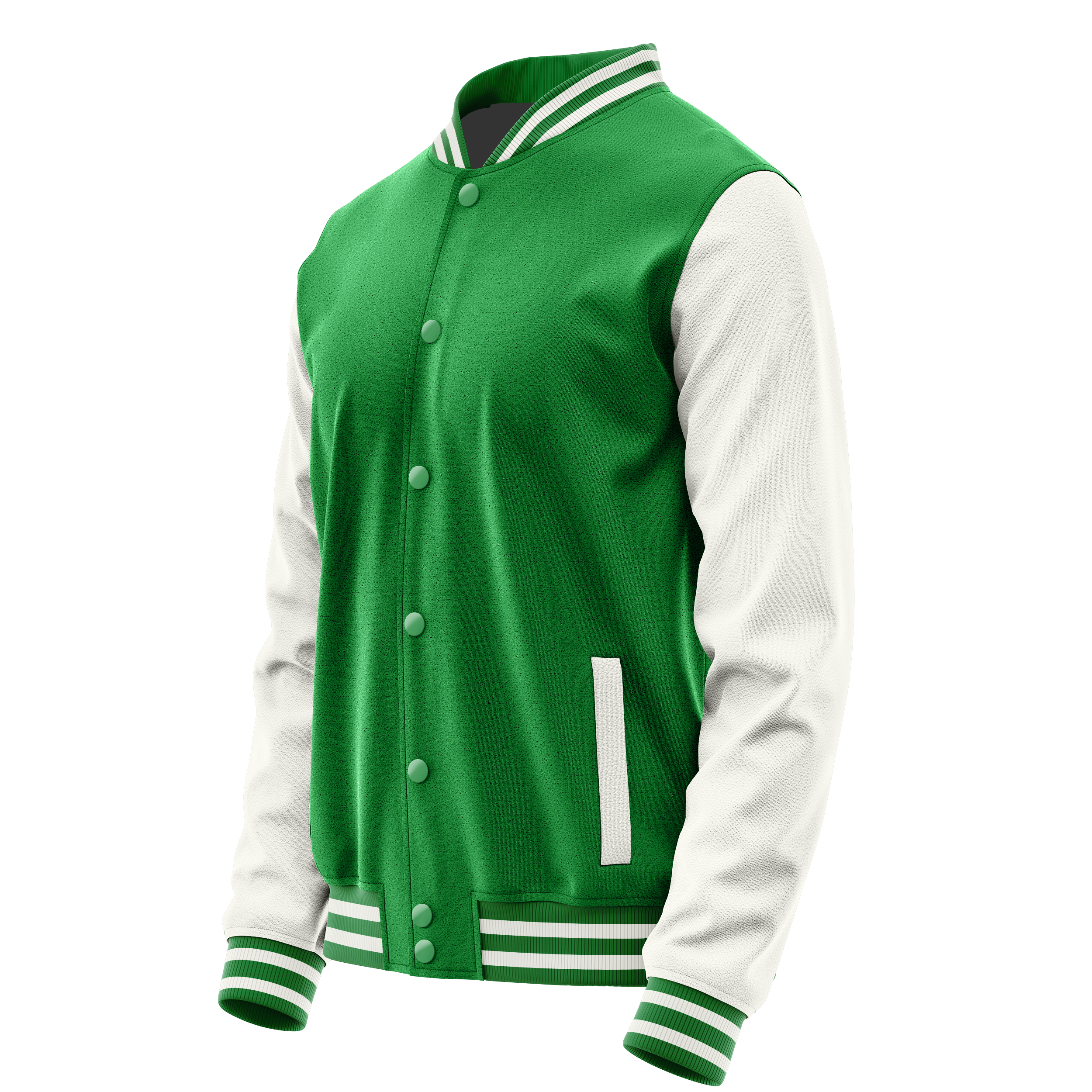 Smaragdgrün & Weiß Leder Collegejacke JG24182418