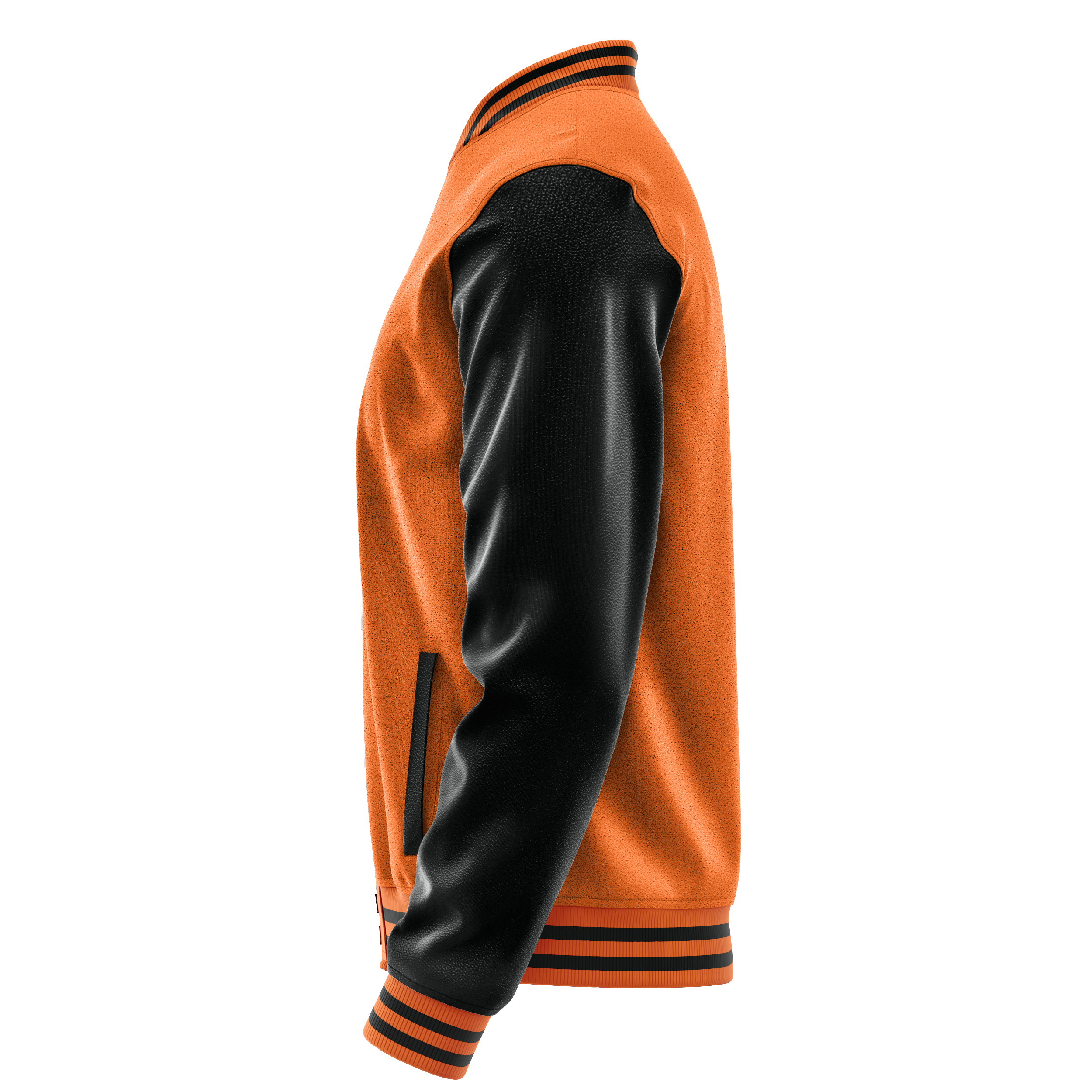 Orange & Schwarz Leder Collegejacke JG28172817