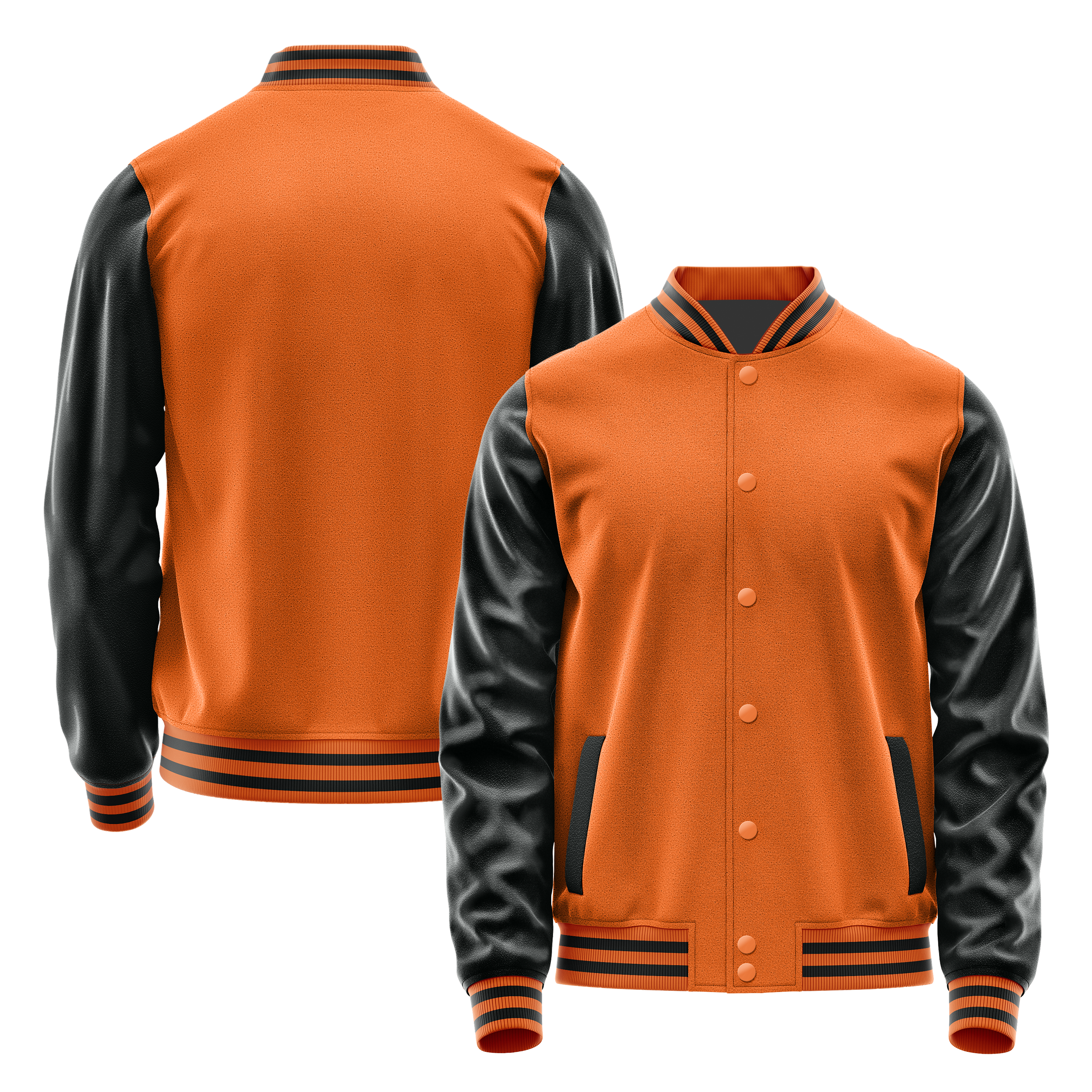 Orange & Schwarz Leder Collegejacke JG28172817