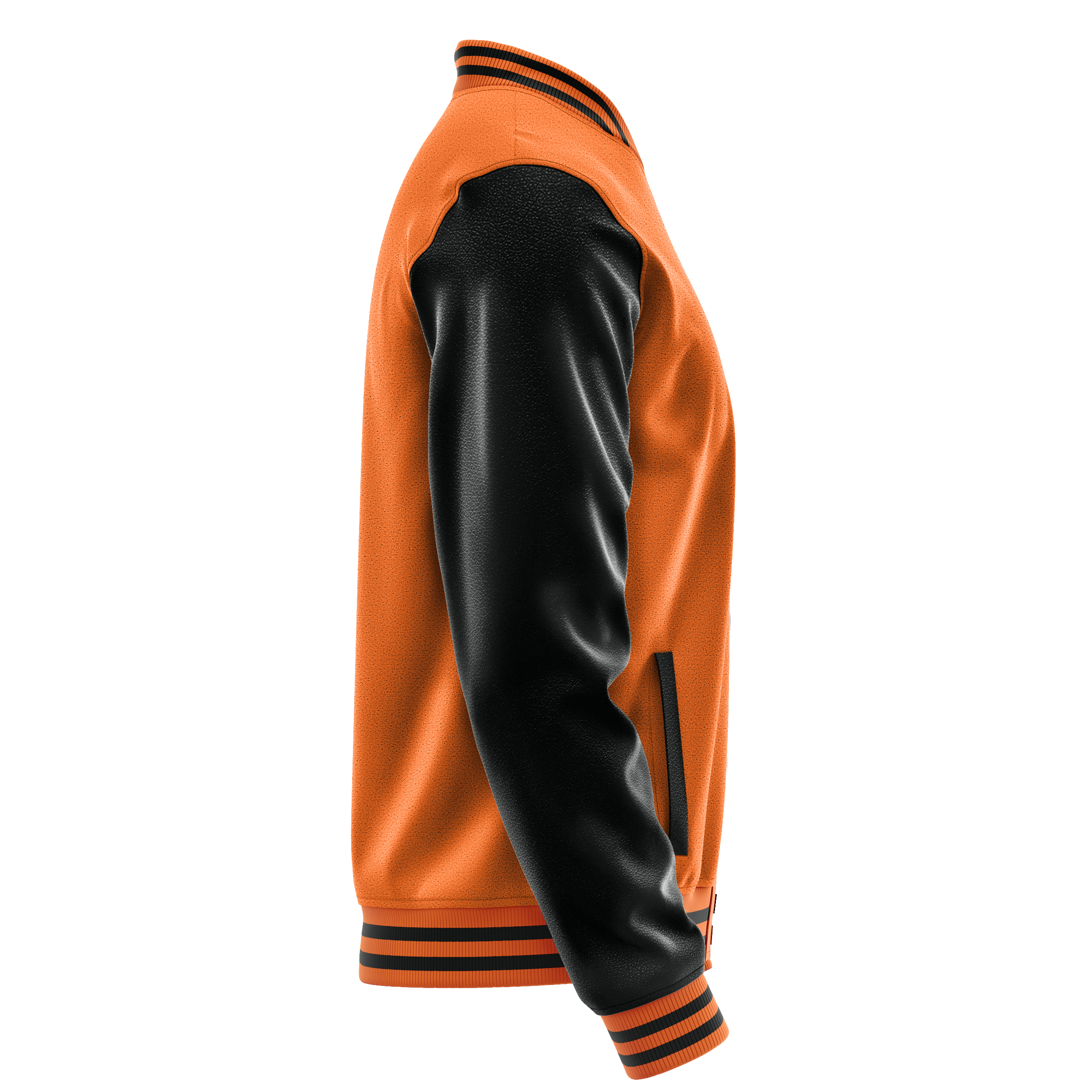 Orange & Schwarz Leder Collegejacke JG28172817