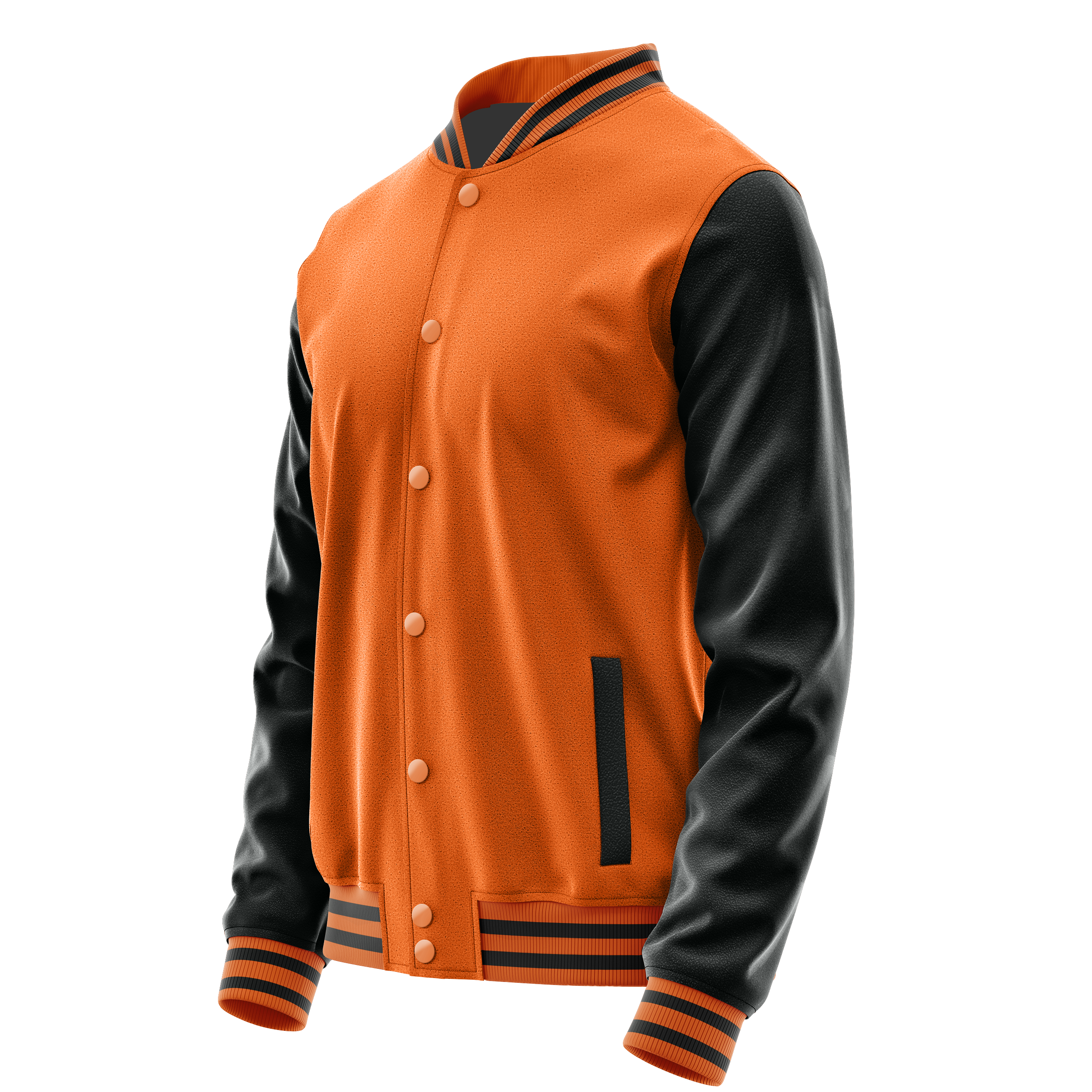 Orange & Schwarz Leder Collegejacke JG28172817
