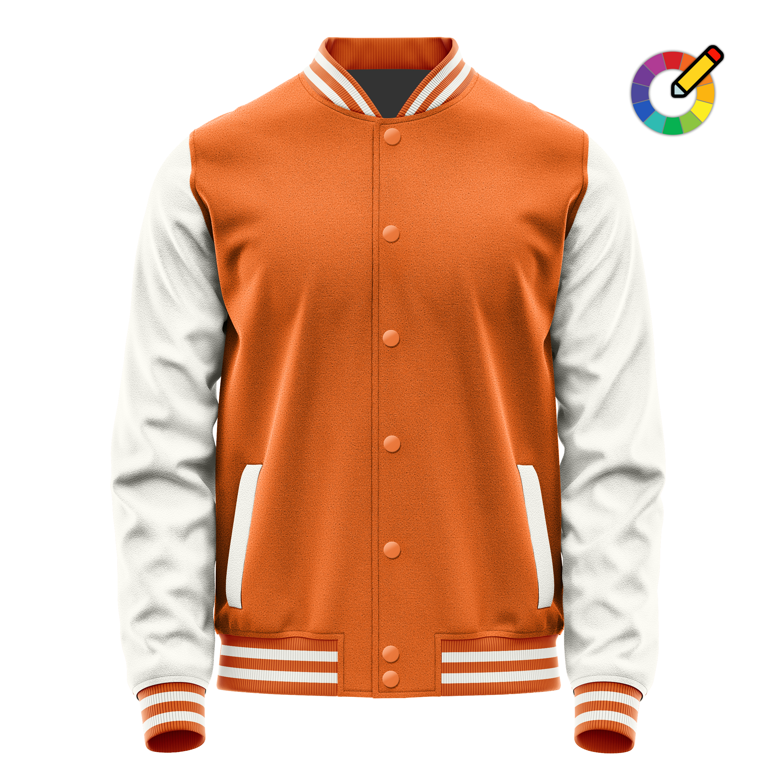 Orange & Weiß Leder Collegejacke JG28182818