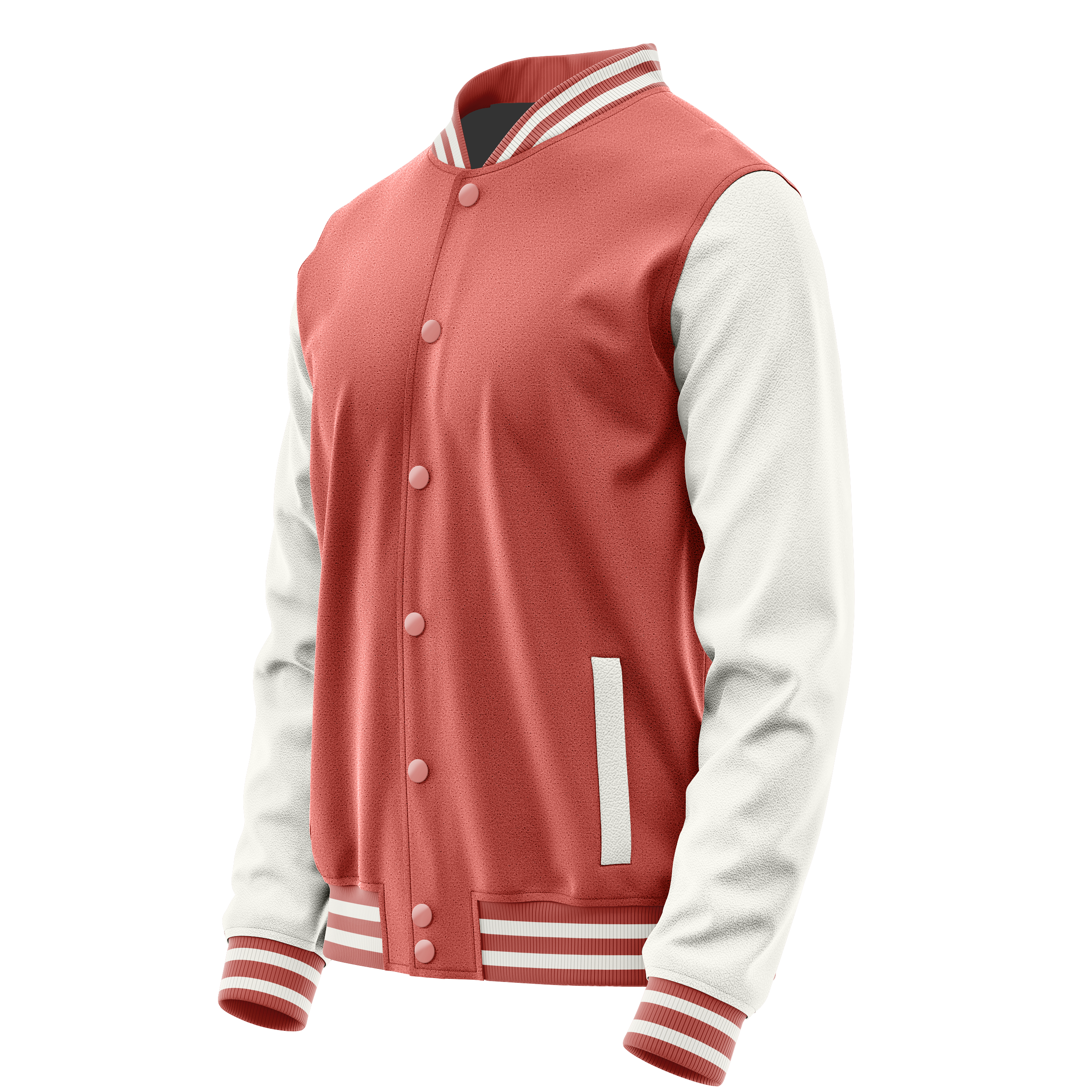 Kupferrosa & Weiß Leder Collegejacke JG29182918