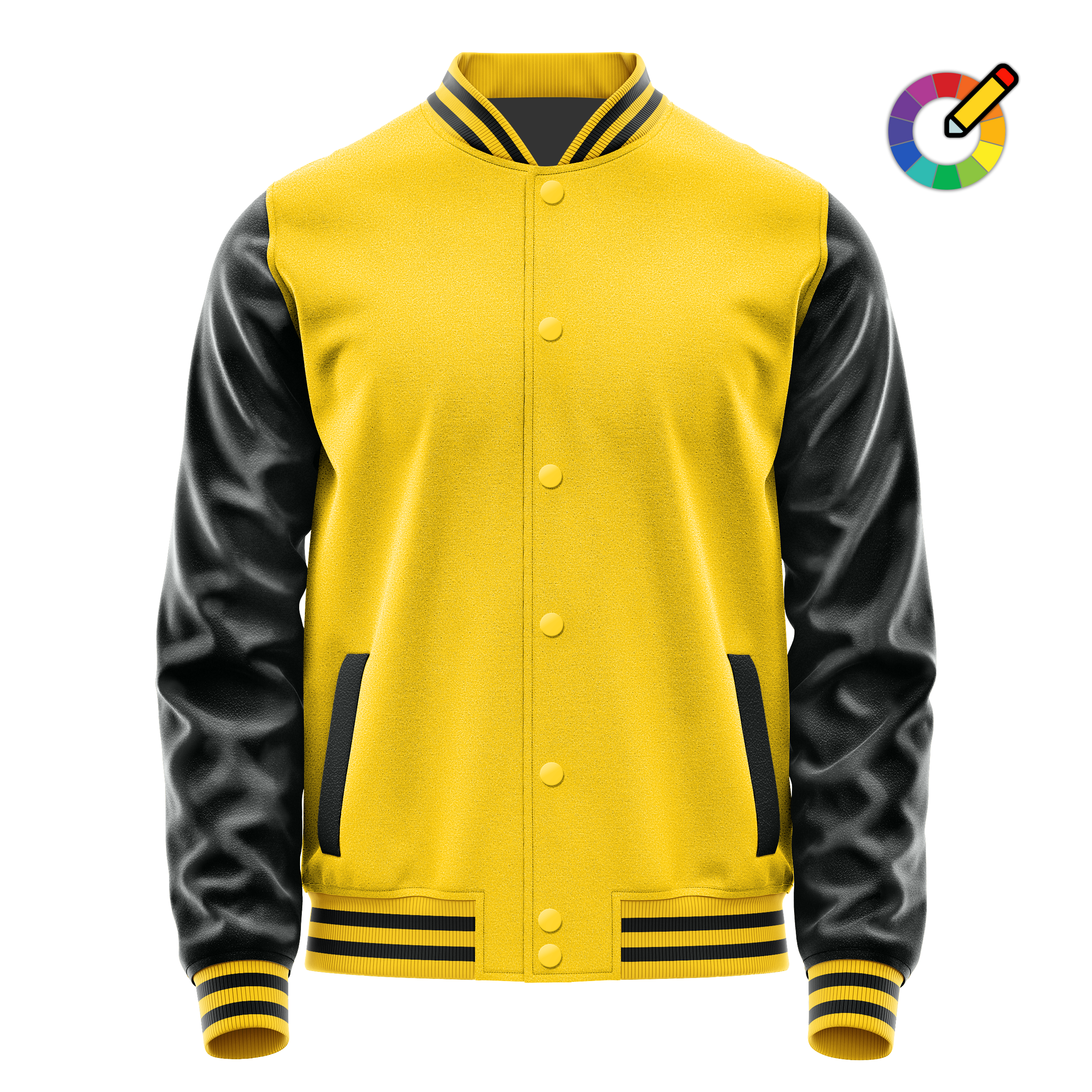 Gold & Schwarz Leder Collegejacke JG30173017