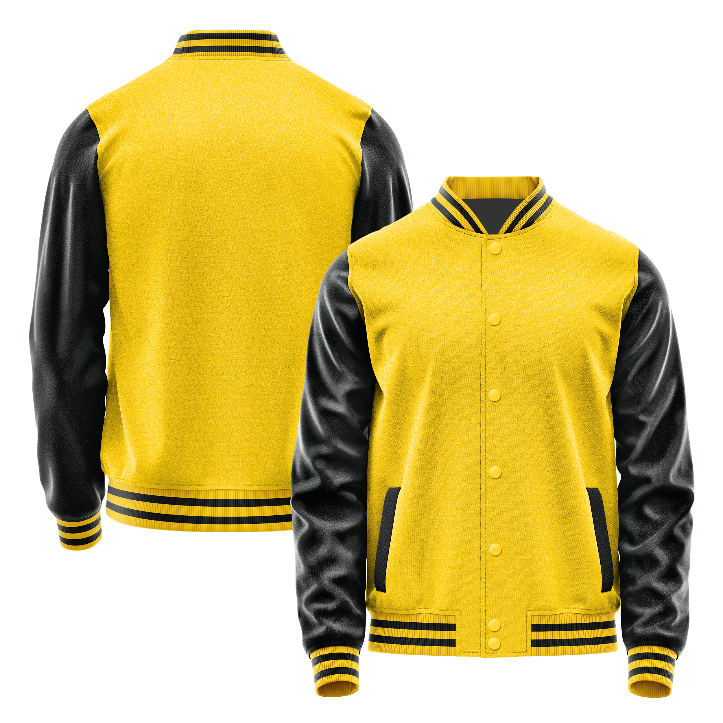 Gold & Schwarz Leder Collegejacke JG30173017