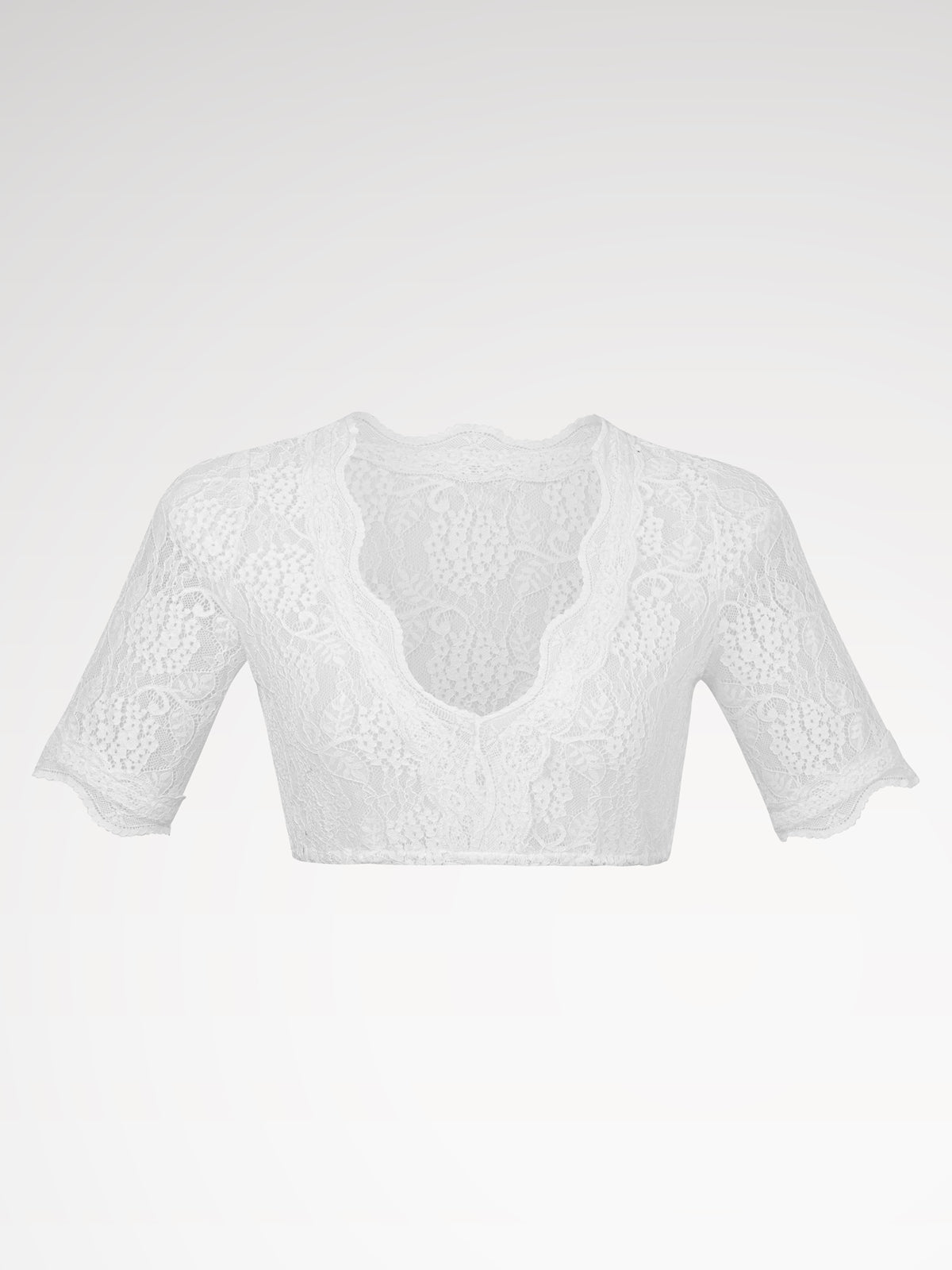 White V-neck shortarm women dirndl blouses