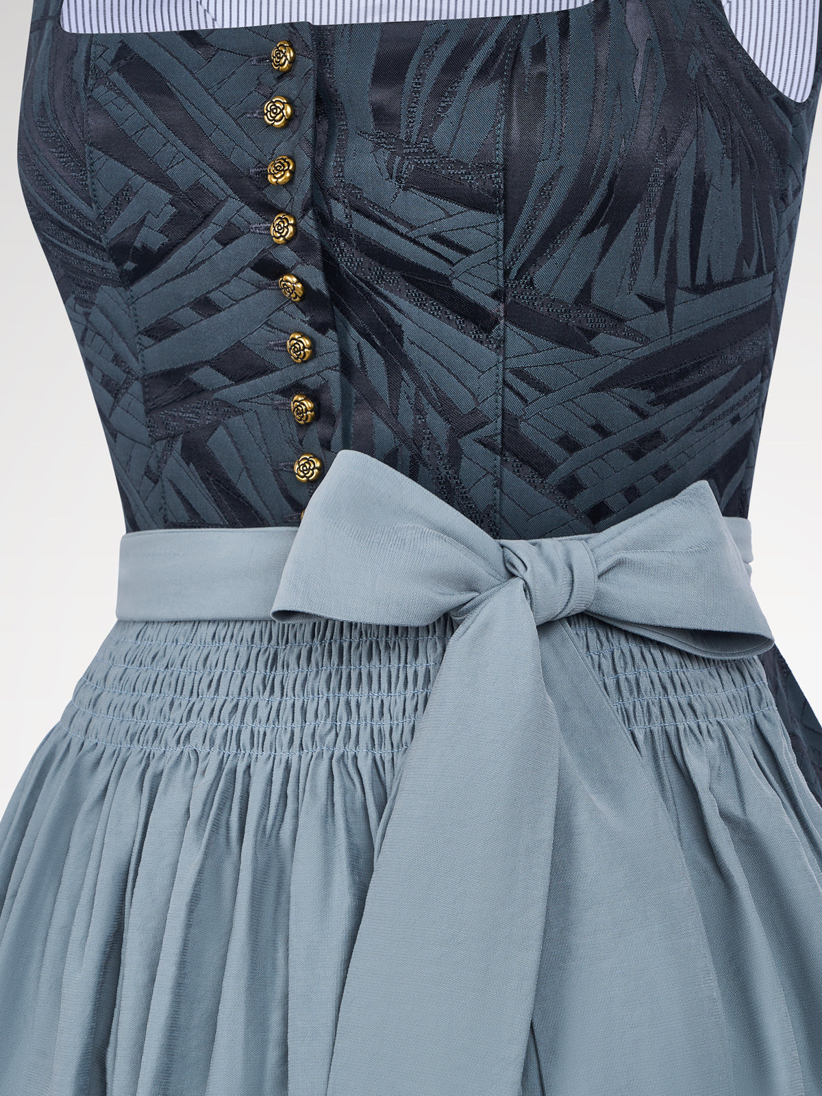 Blauwe rechte knopknop Dirndl