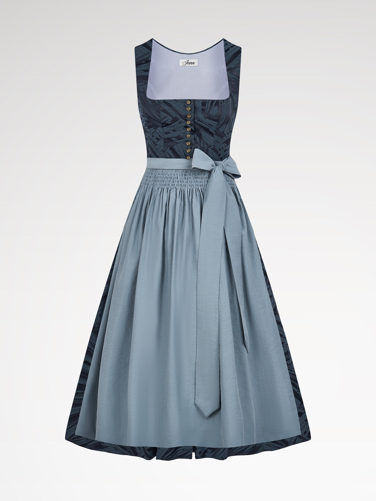 Blauwe rechte knopknop Dirndl