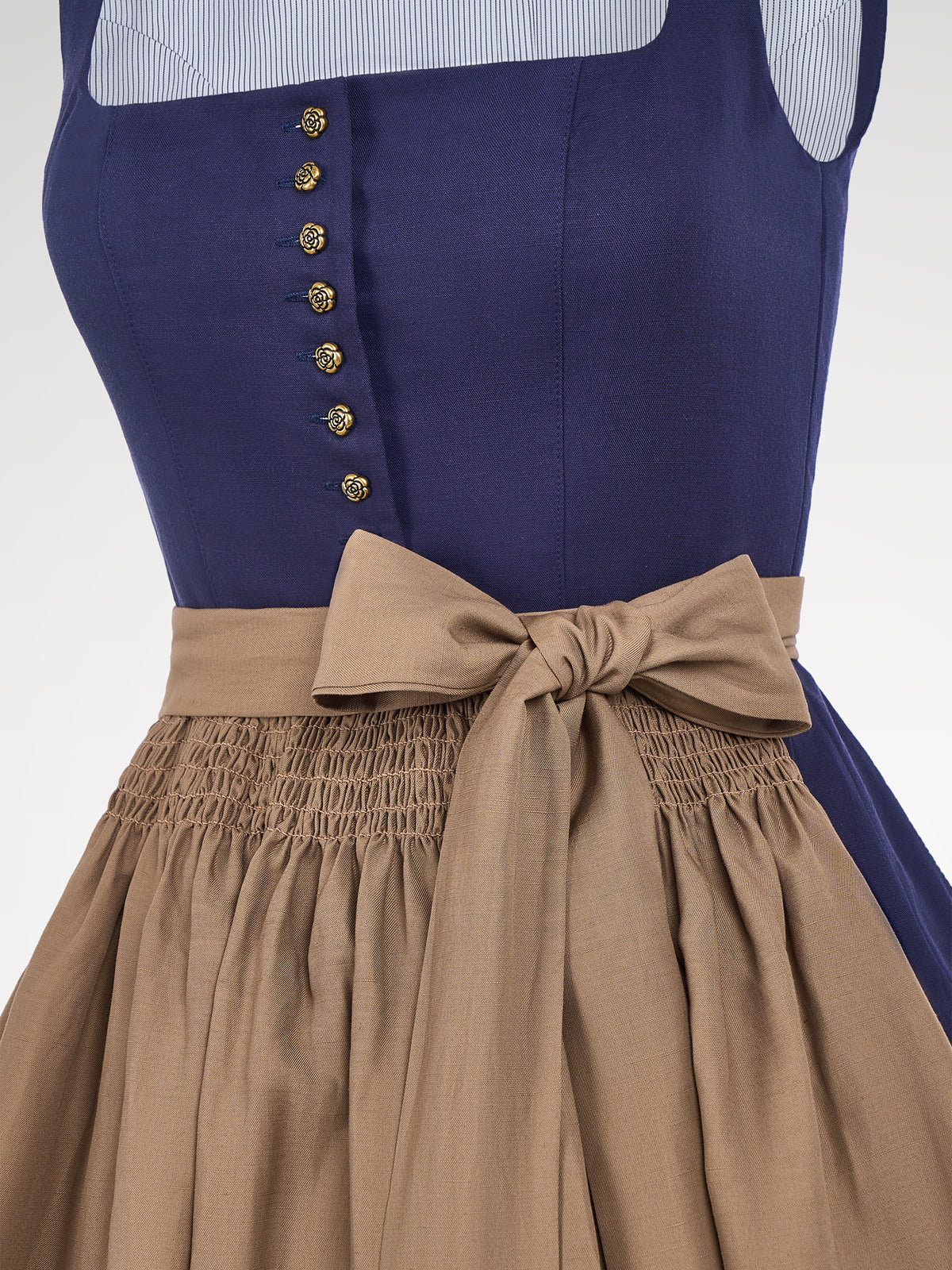 Blue straight button button dirndl