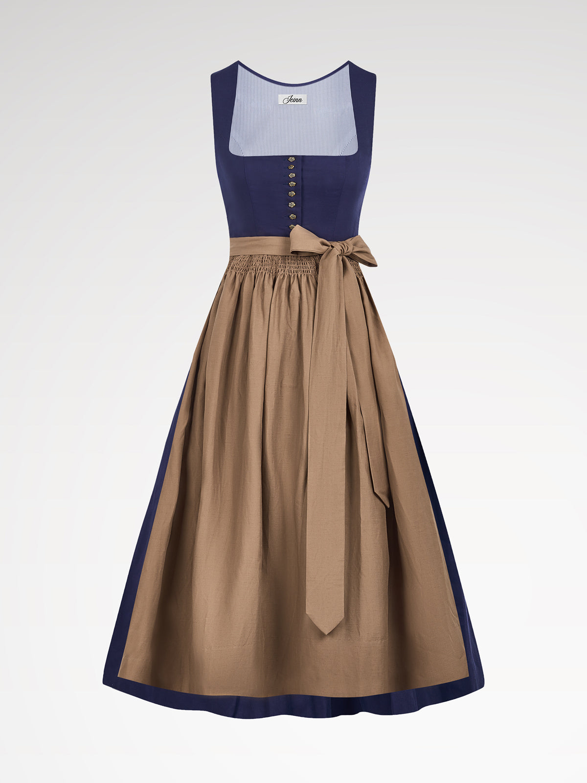 Blue straight button button dirndl