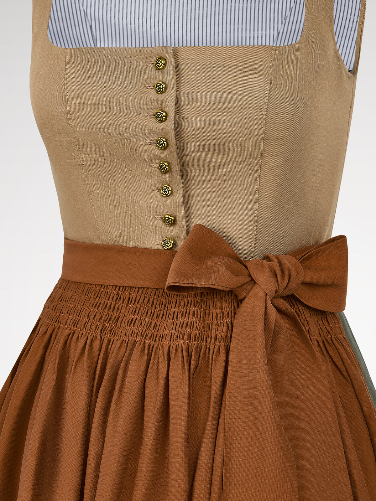 Brown, straight button button dirndl
