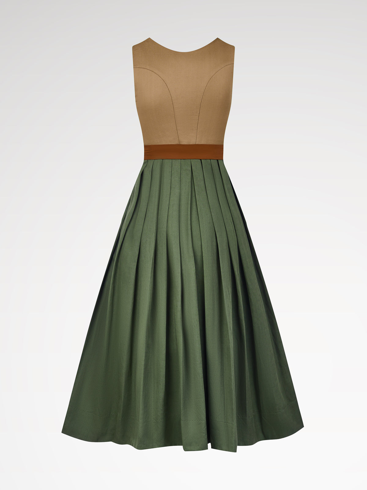 Brown, straight button button dirndl