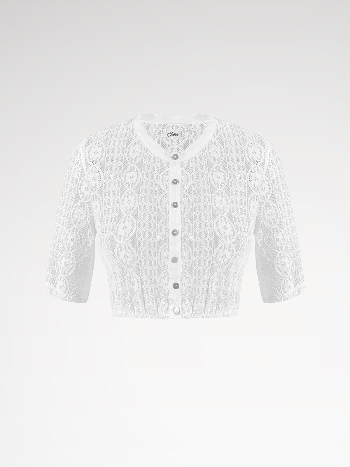 Weiß Rundhals dirndlblous