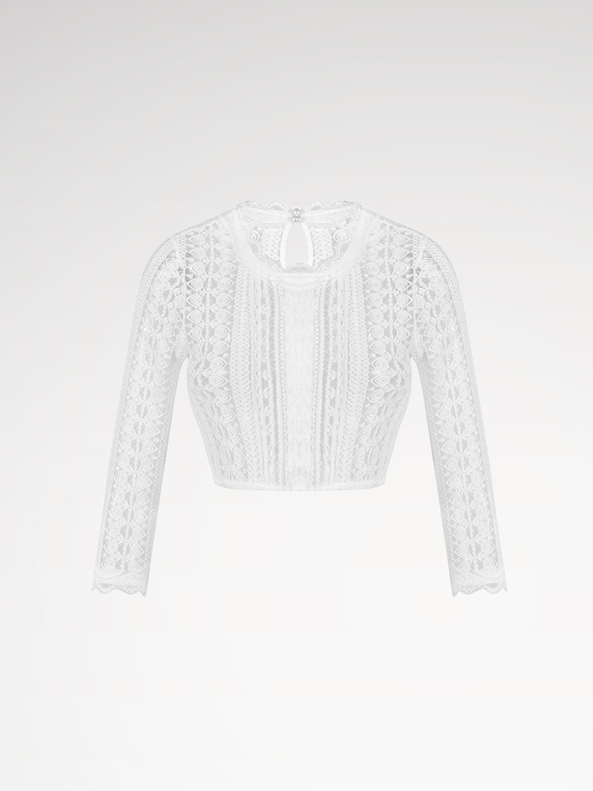 Weiß Rundhals dirndlblous