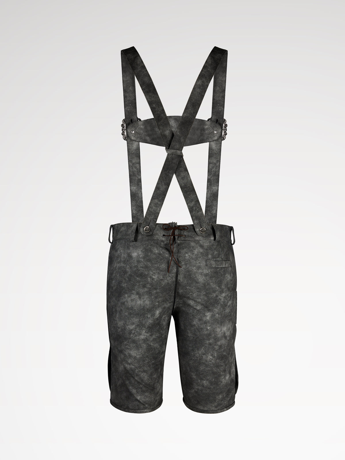 Šedá knoflíky kožené kalhoty