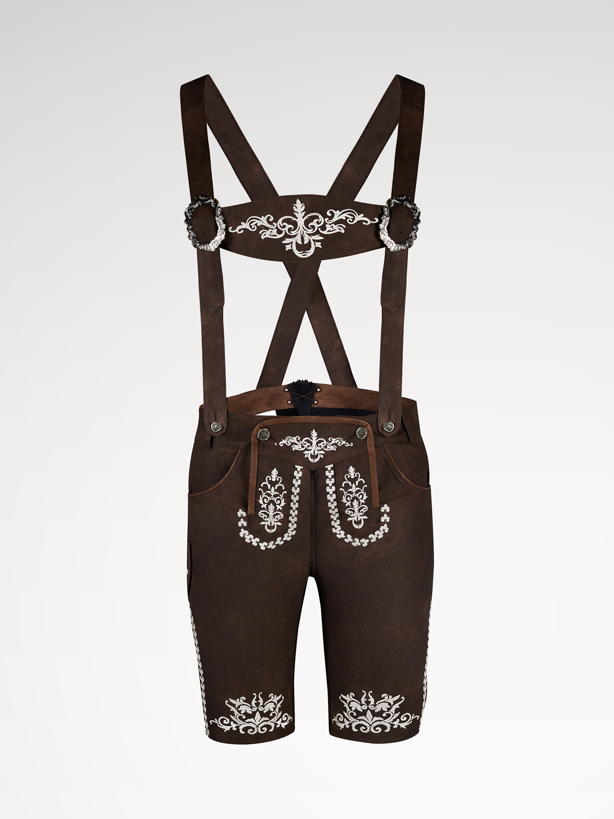 Hnědá knoflíky kožené kalhoty