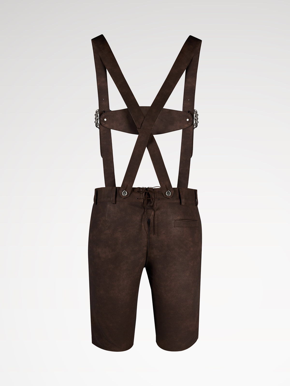 Hnědá knoflíky kožené kalhoty