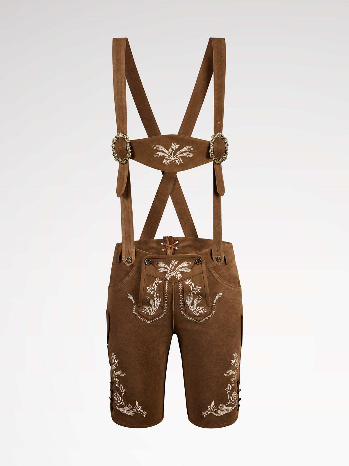 Hnědá knoflíky kožené kalhoty