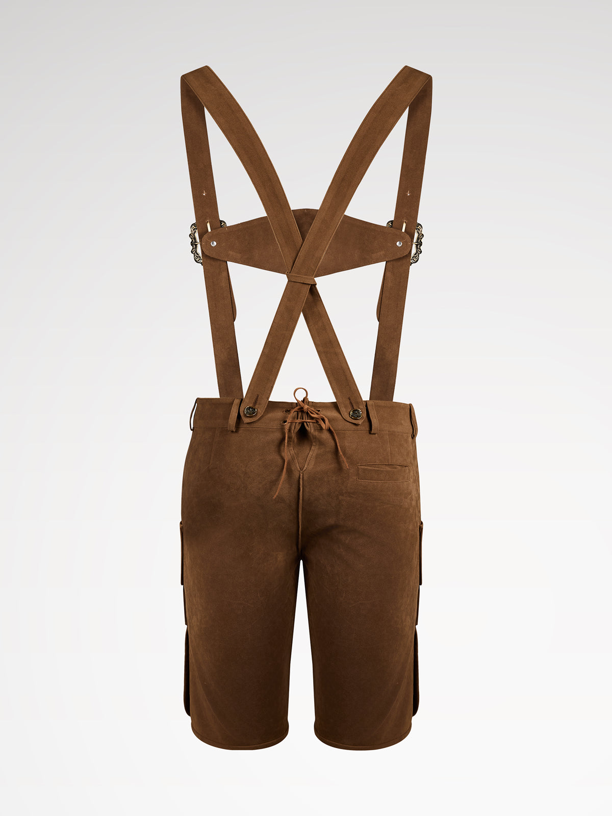 Hnědá knoflíky kožené kalhoty