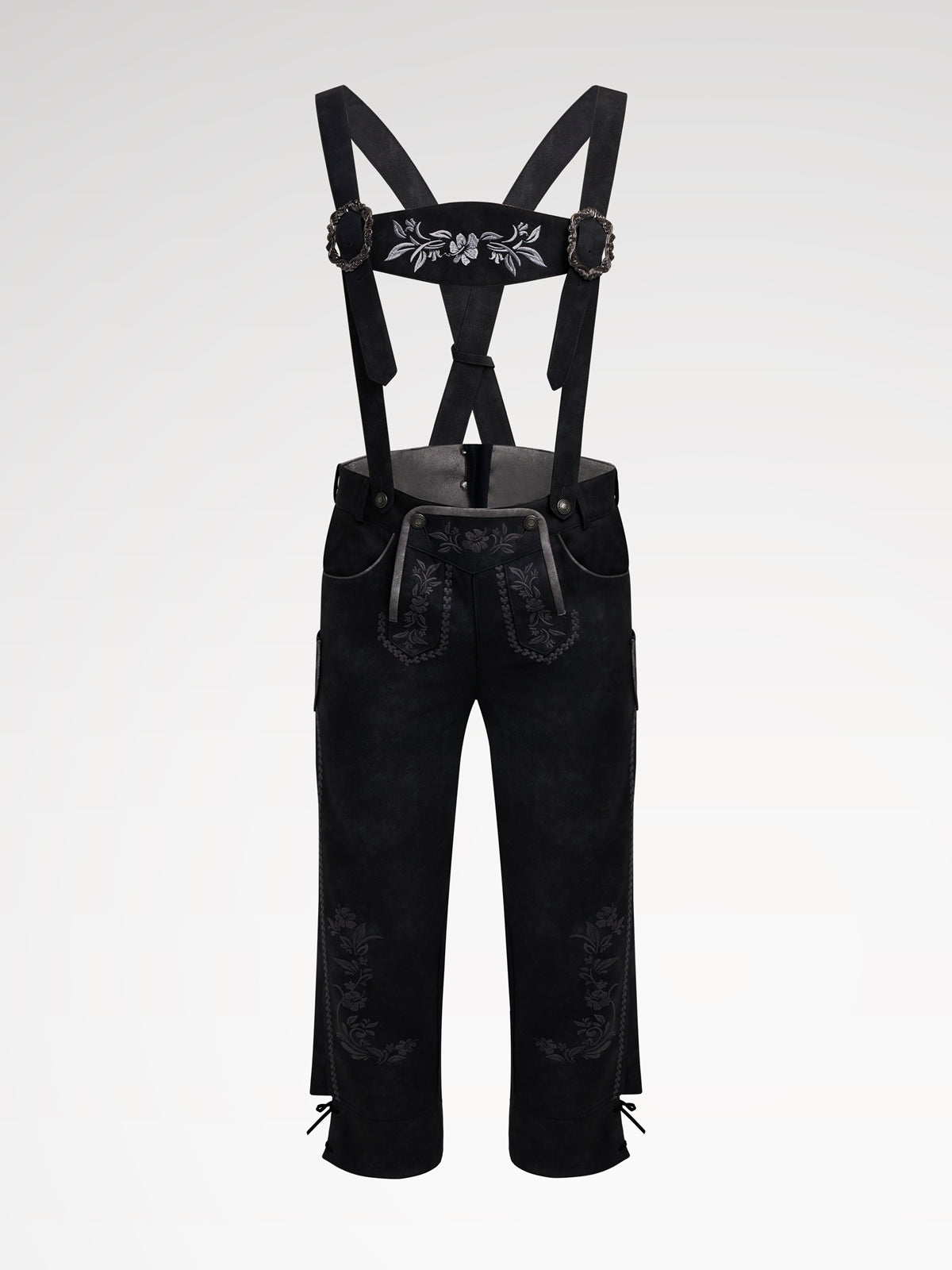 Šedá knoflíky kožené kalhoty