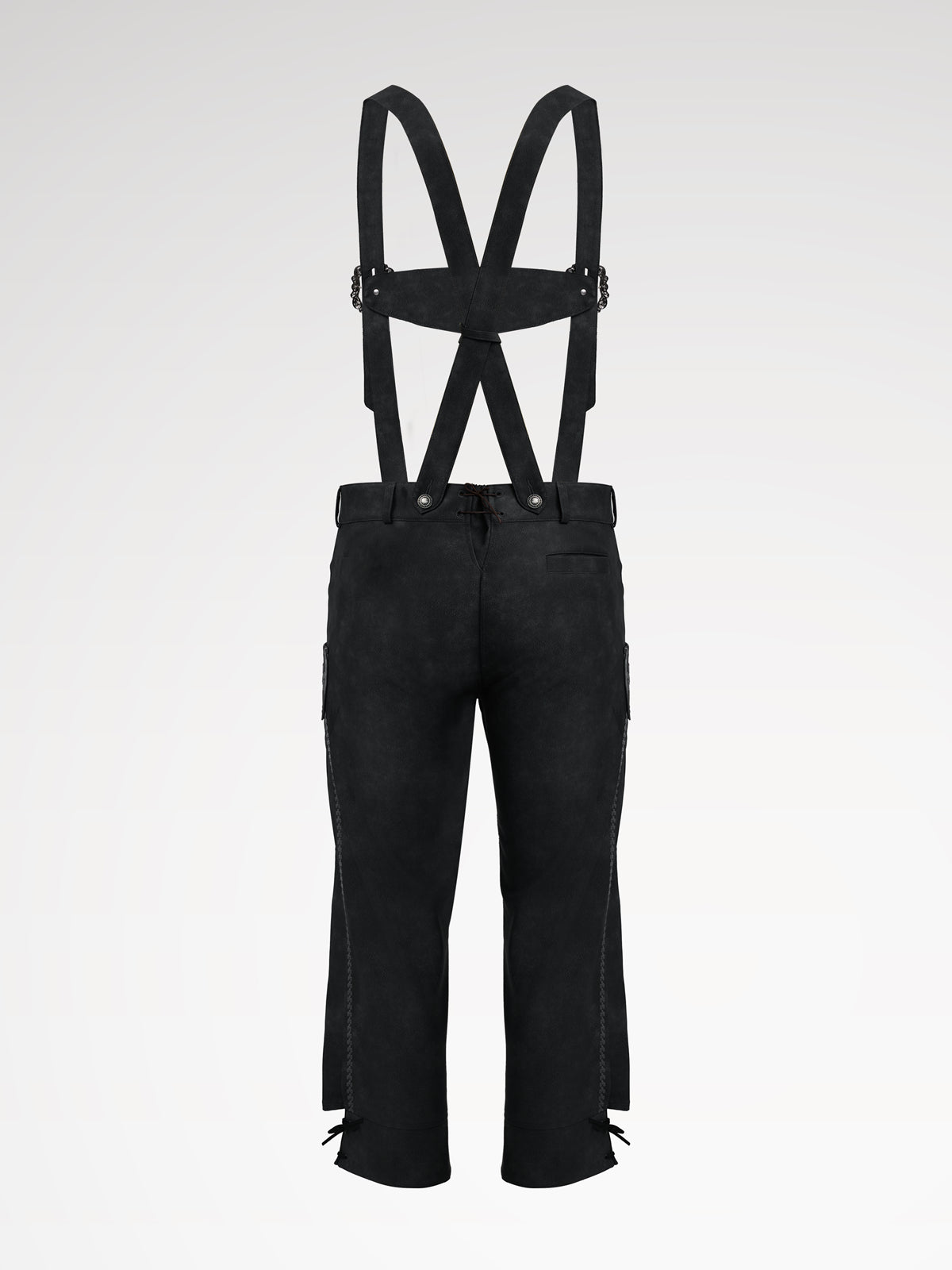 Šedá knoflíky kožené kalhoty