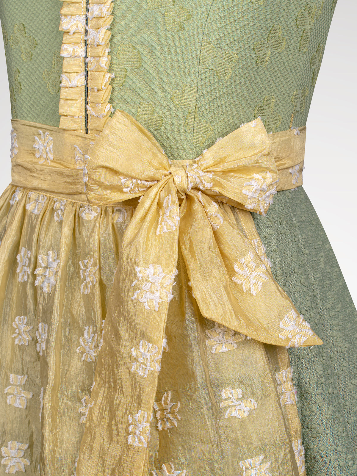 Children green zipper at the front dirndl