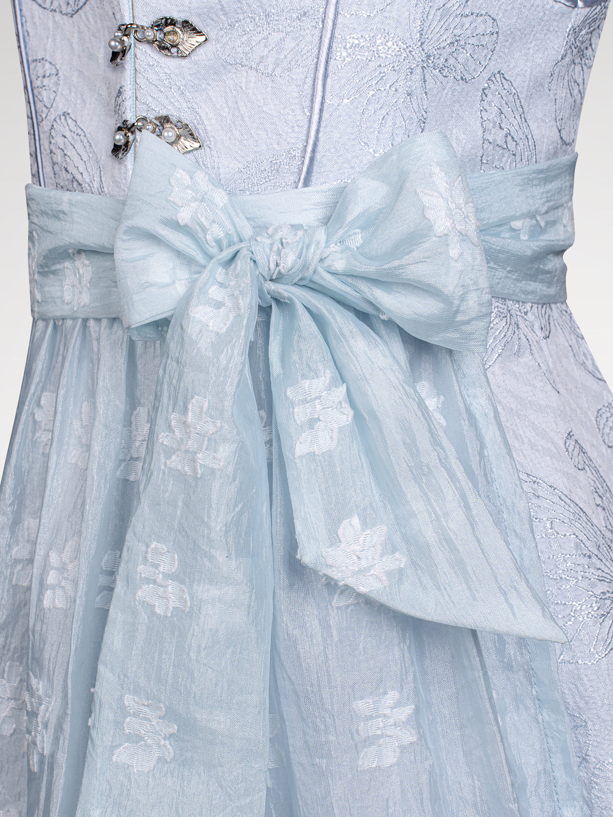 Children blue zipper at the front dirndl