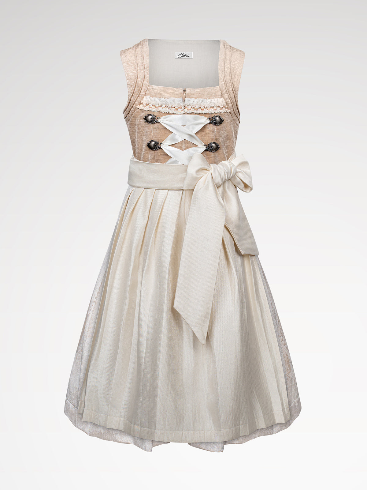 Children brown zipper at the front dirndl