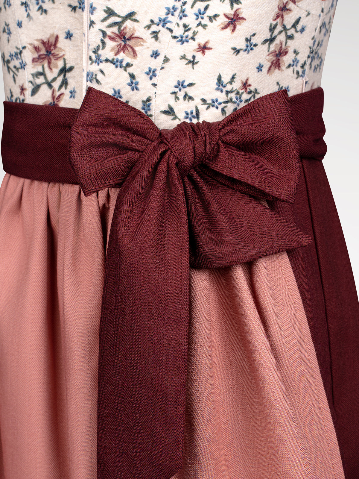 Children red zipper at the front dirndl