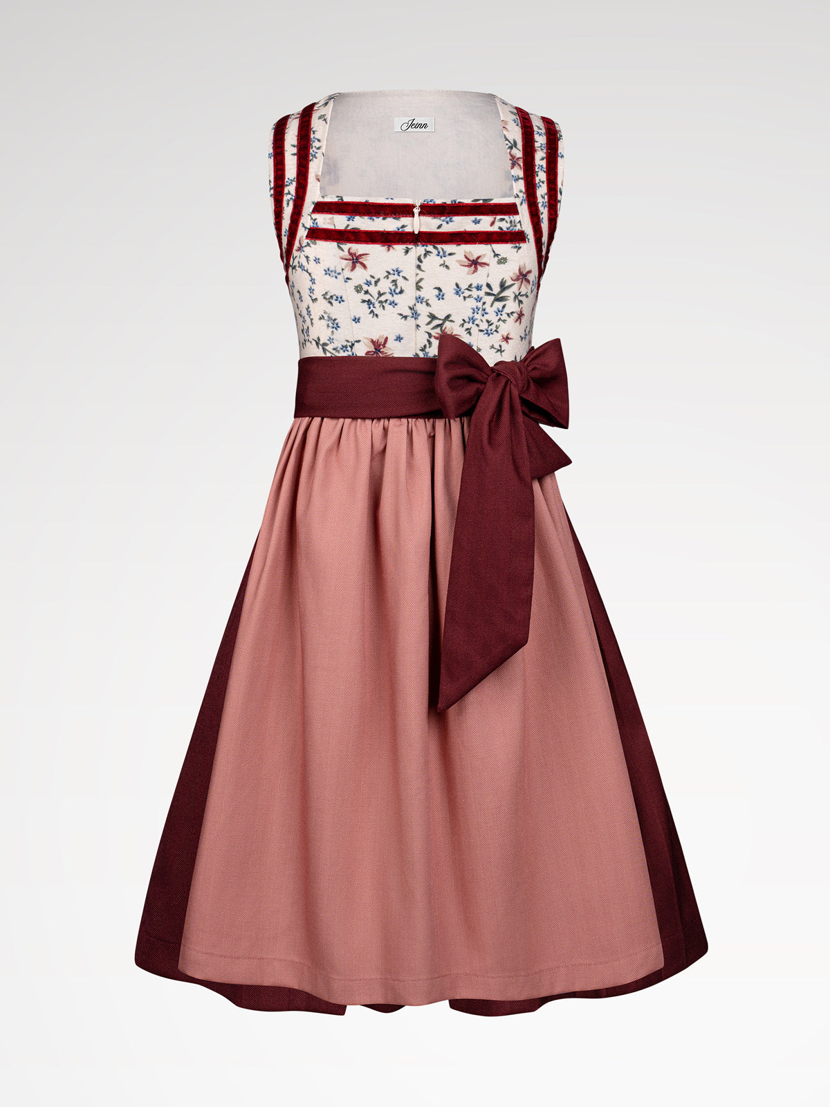 Children red zipper at the front dirndl