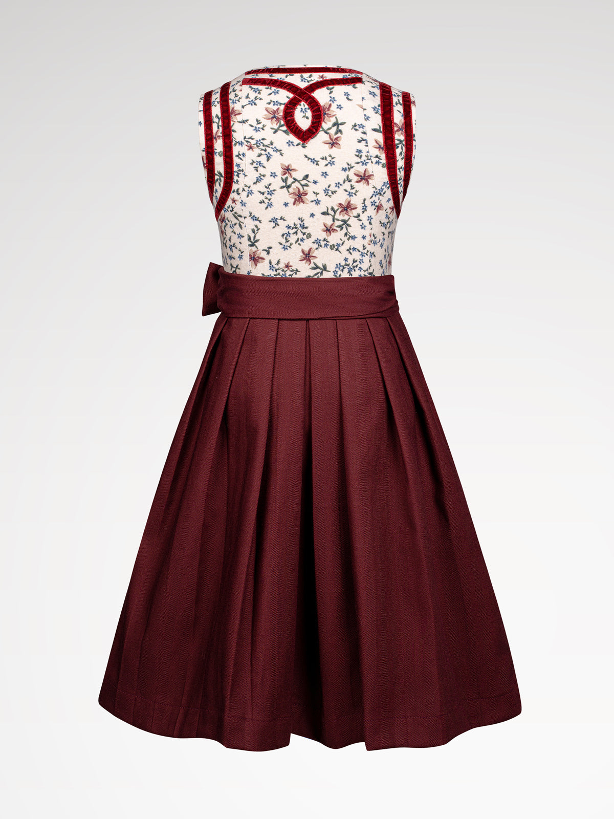 Children red zipper at the front dirndl