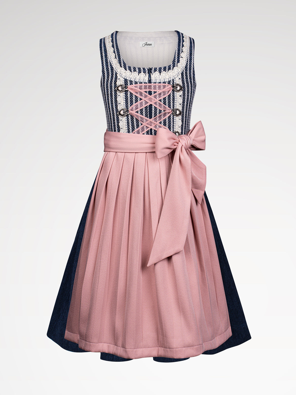 Children black zipper at the front dirndl