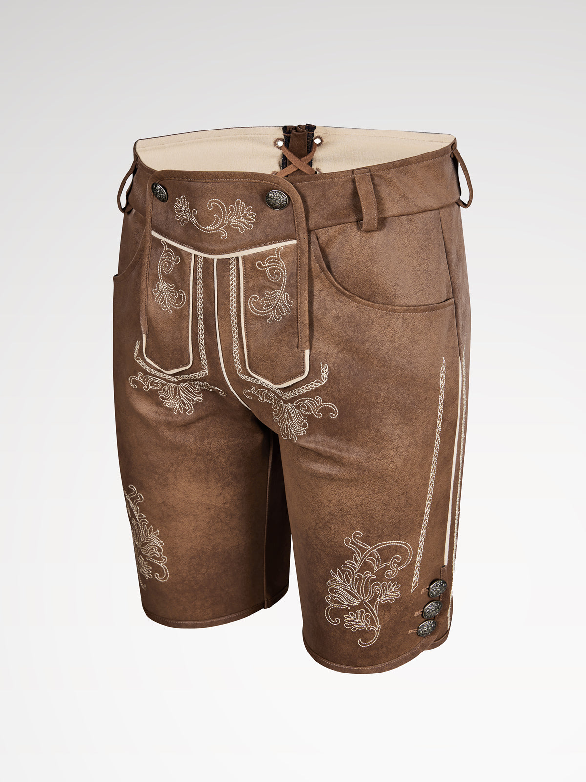 Brune knapper læderbukser