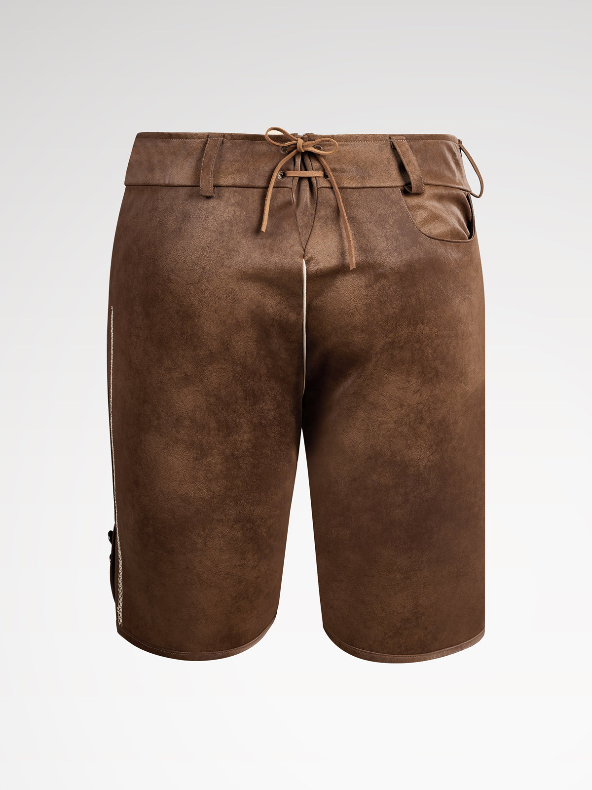 Brown buttons leather pants
