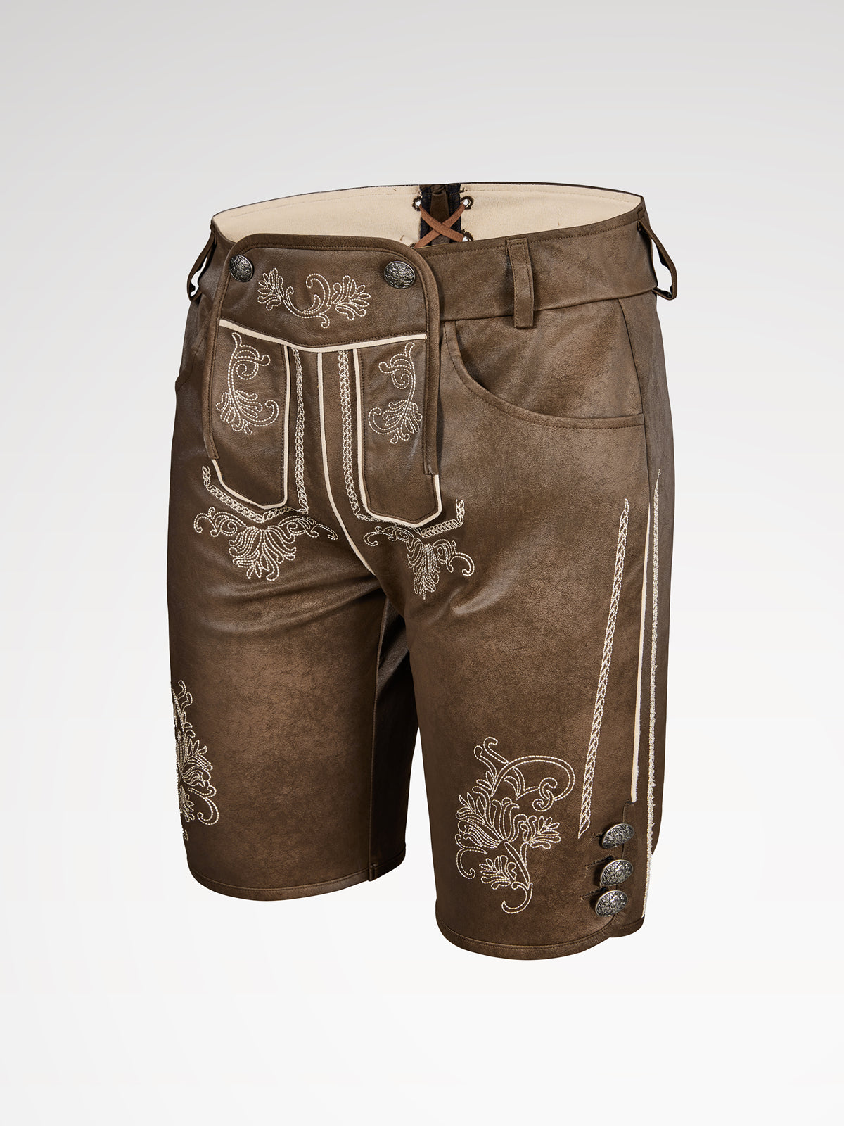 Brune knapper læderbukser