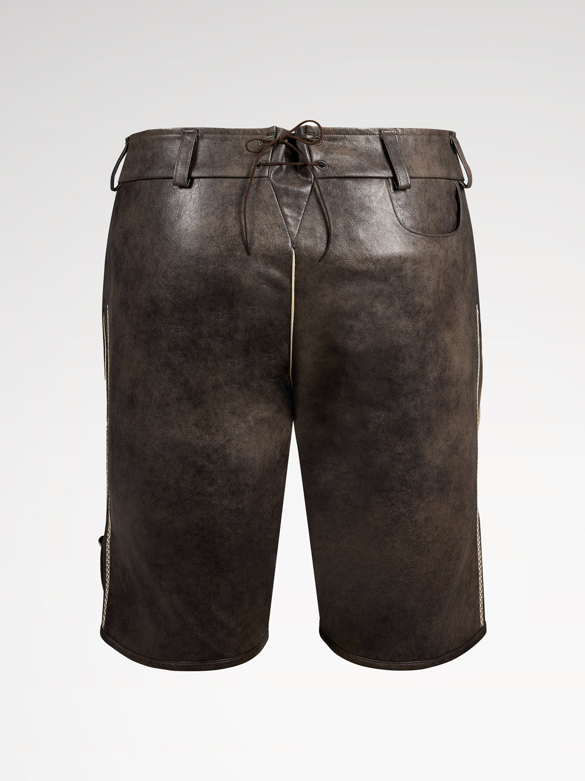 Gray buttons leather pants